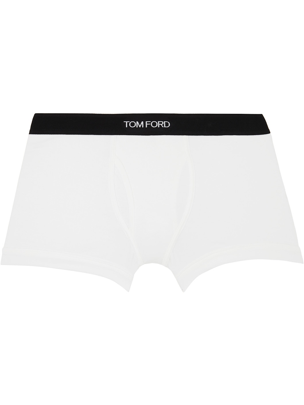 Two-Pack White Cotton Boxer Briefs - 2