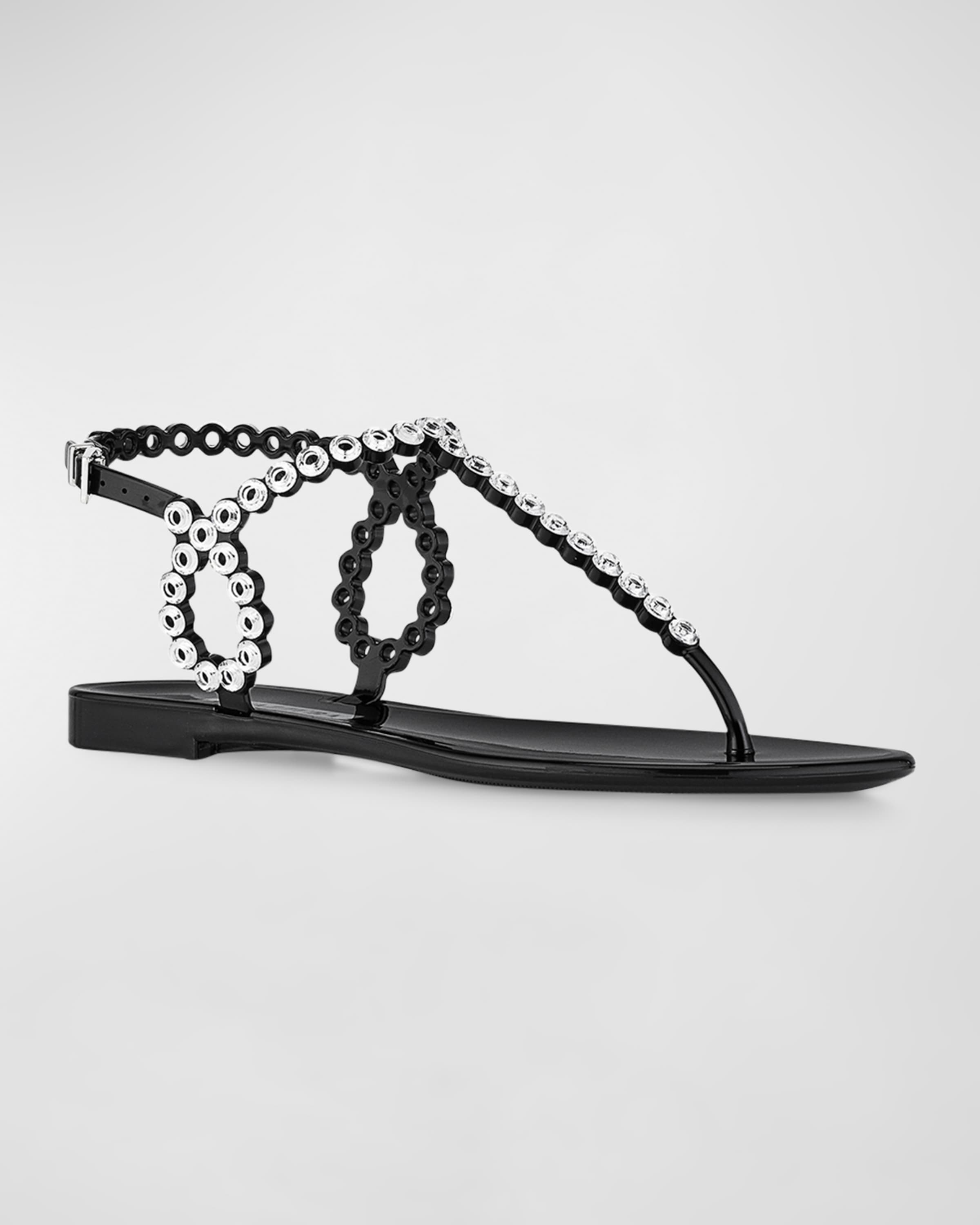 Almost Bare Crystal Jelly Slingback Sandals - 5