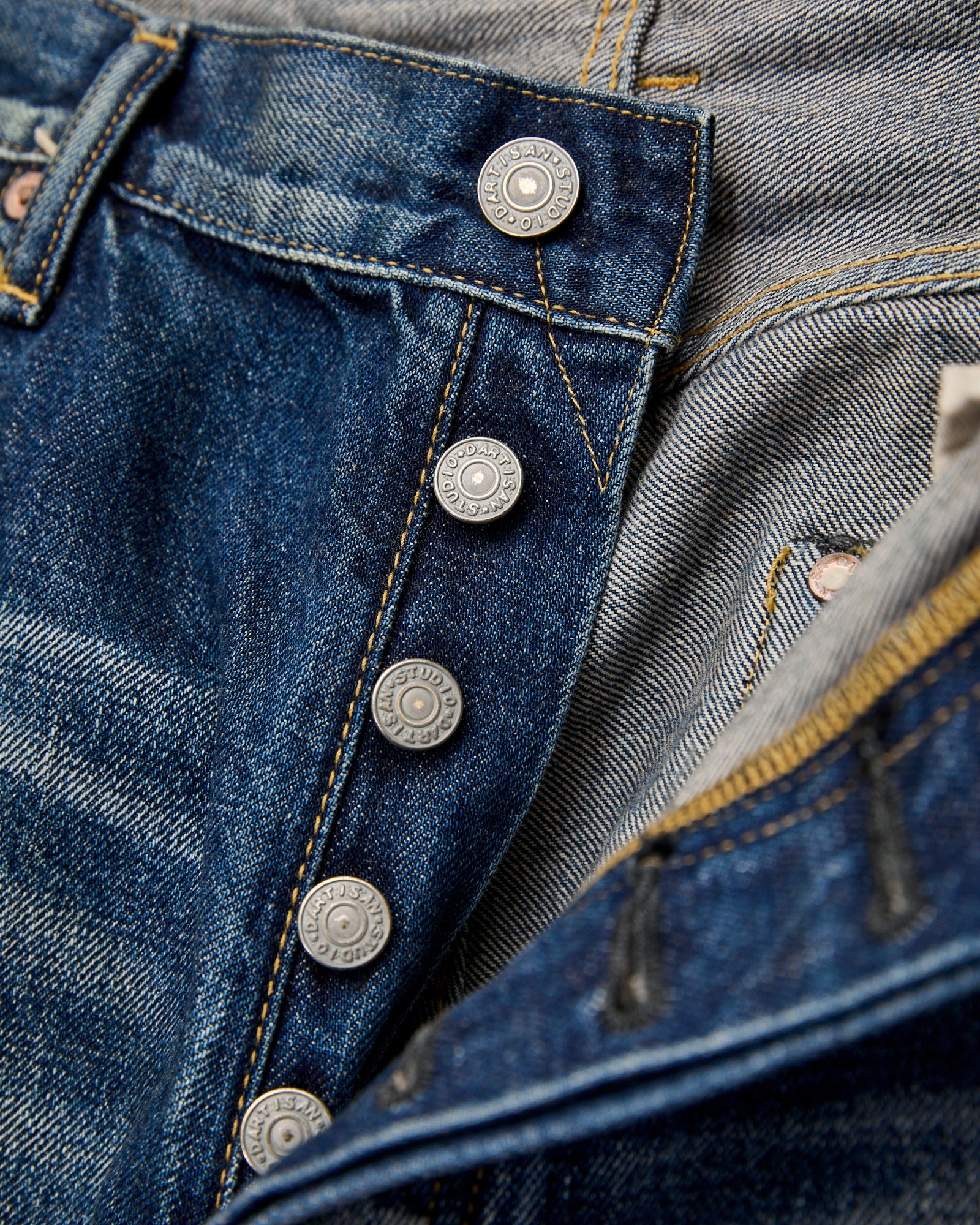 D1890US 13oz Washed Indigo Selvedge Denim - Loose Straight Fit - 6