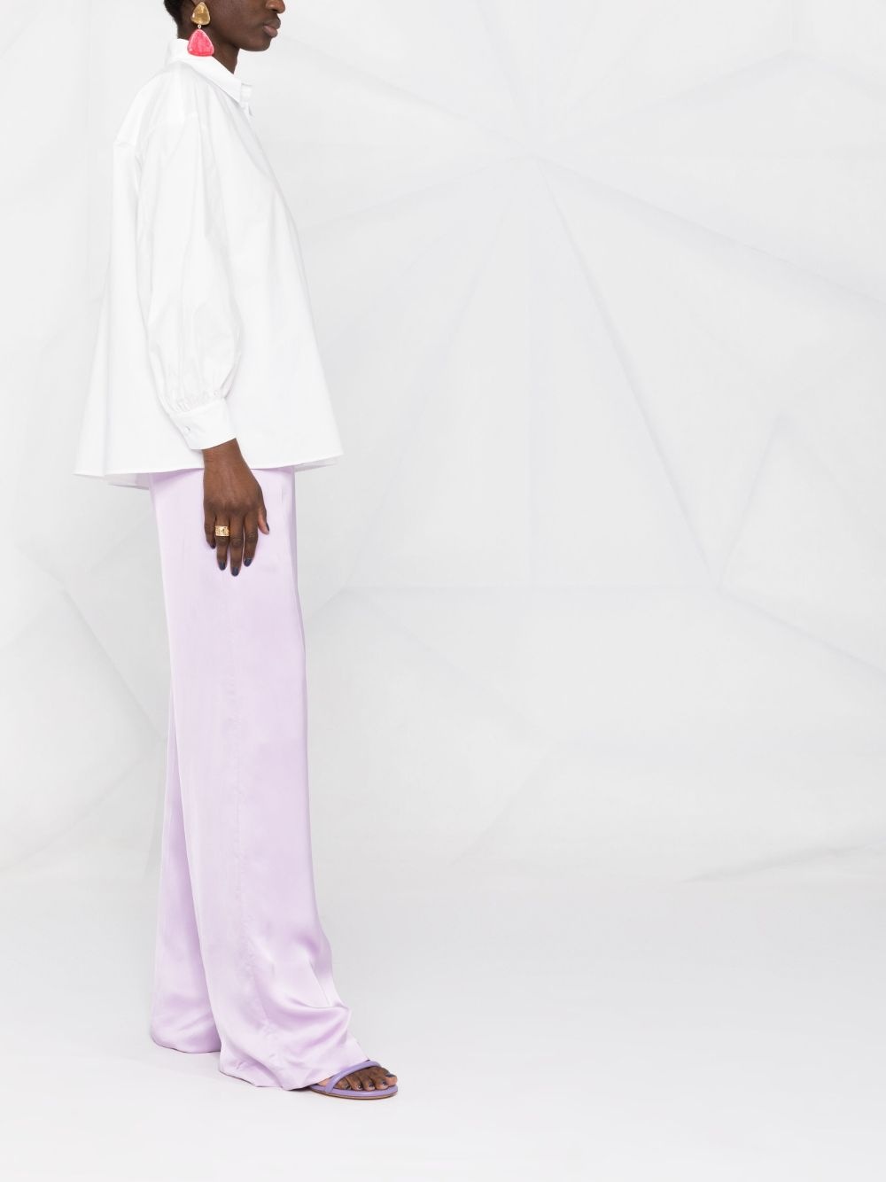 poet-sleeve poplin blouse - 6