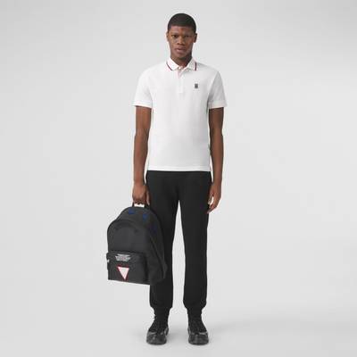 Burberry Icon Stripe Placket Cotton Piqué Polo Shirt outlook