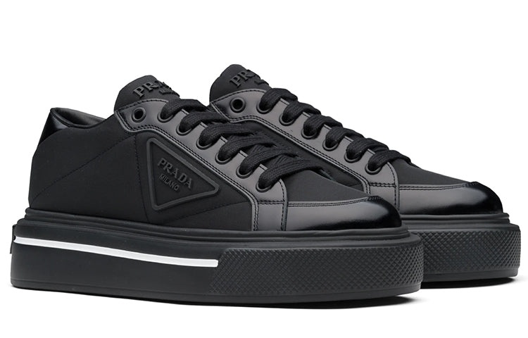 (WMNS) PRADA Macro Re-nylon And Brushed Leather Sneakers 'Black' 1E661M_3LF5_F0632_F_045 - 3