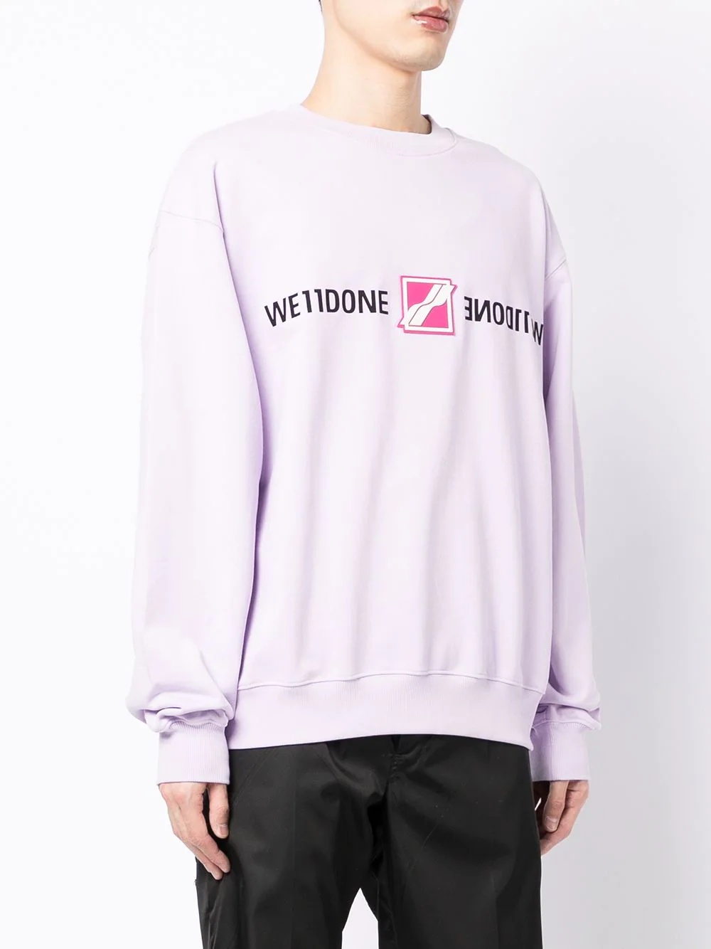 mirrored logo cotton sweatshirt - 4