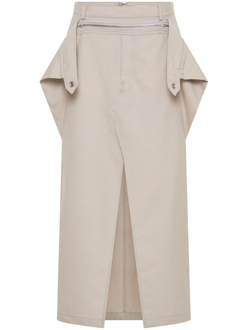 zip-detail wool midi skirt 1