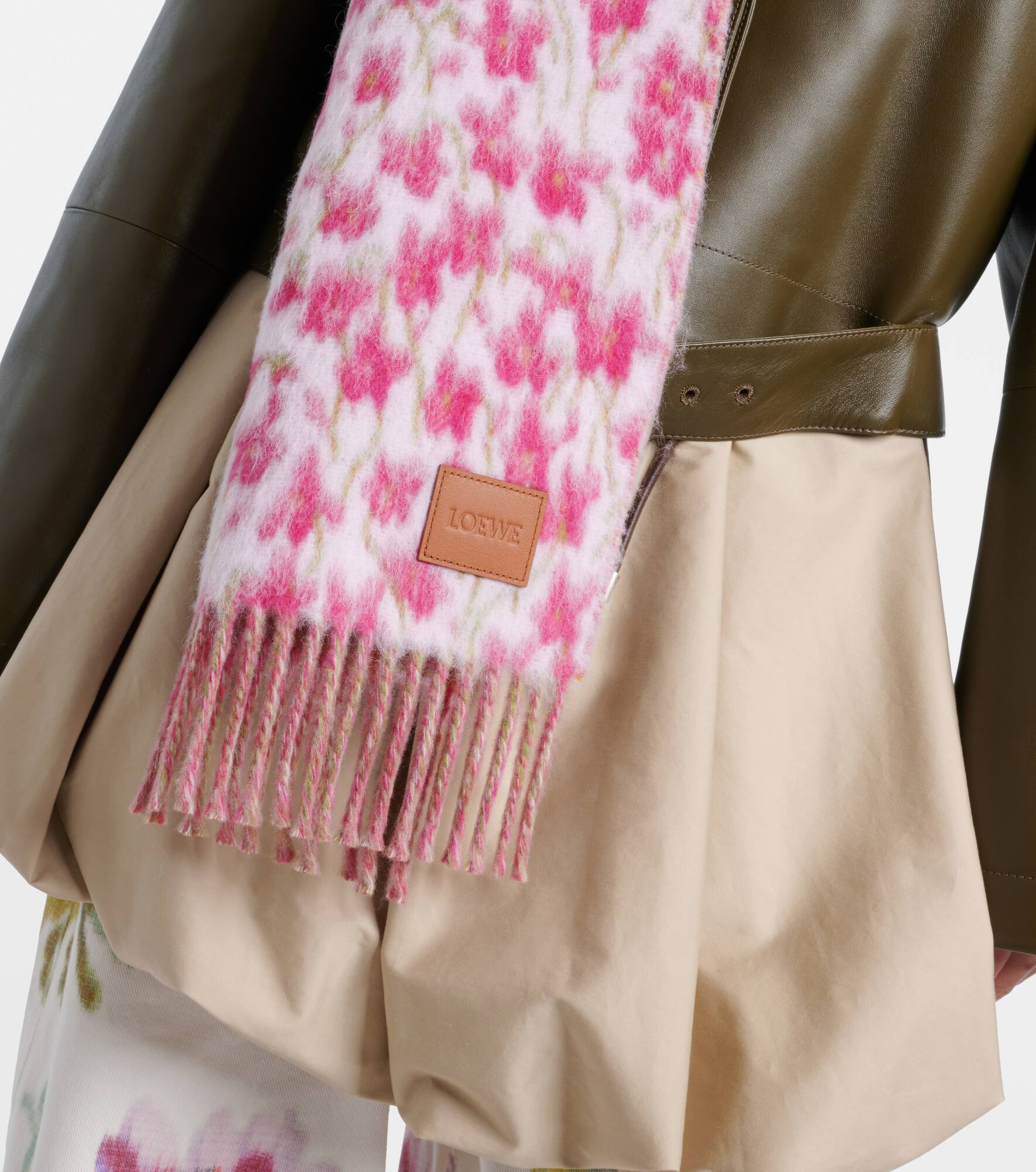 Floral wool-blend scarf - 3