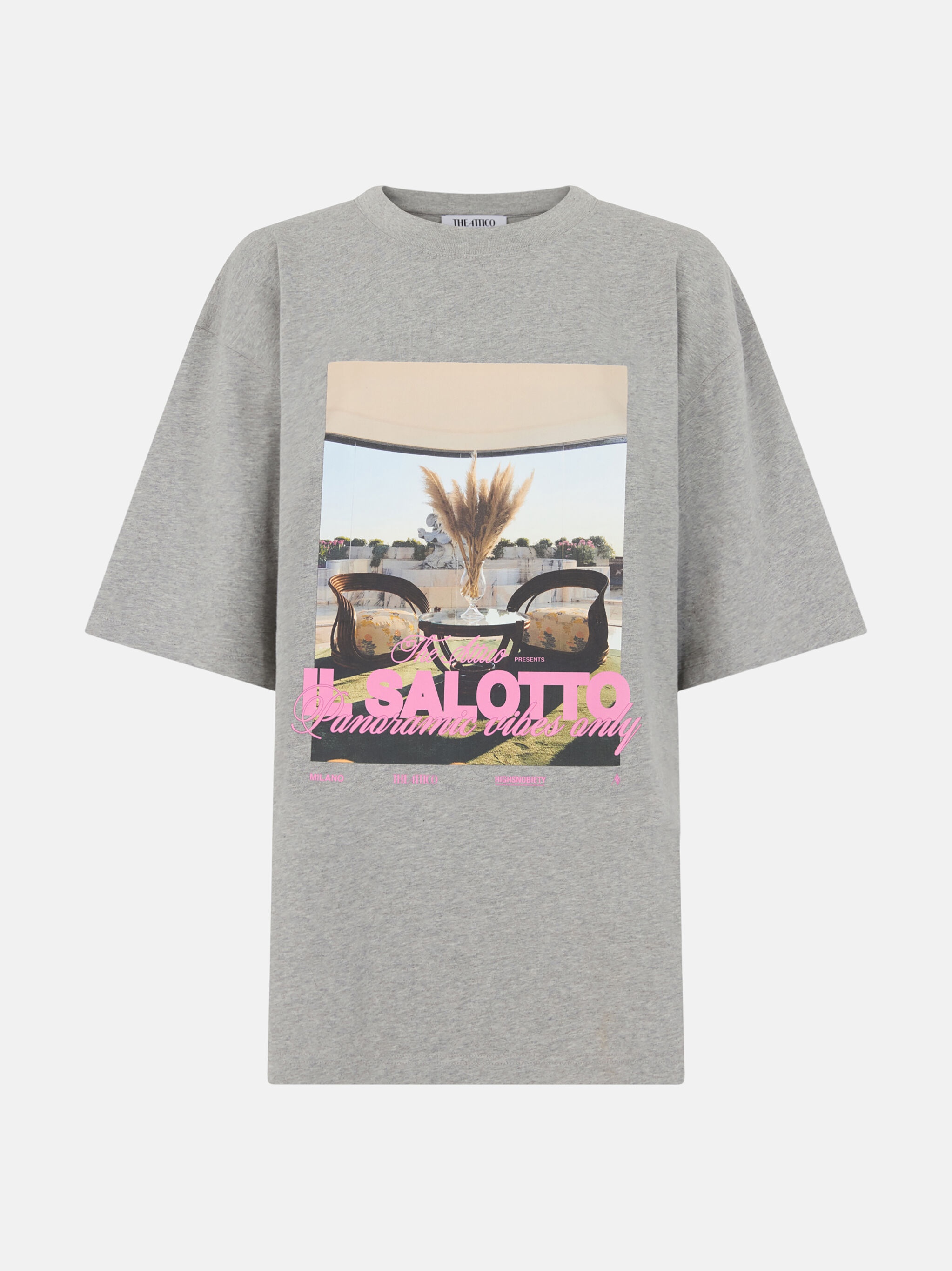 THE ATTICO X HIGHSNOBIETY MÈLANGE GREY T-SHIRT - 1