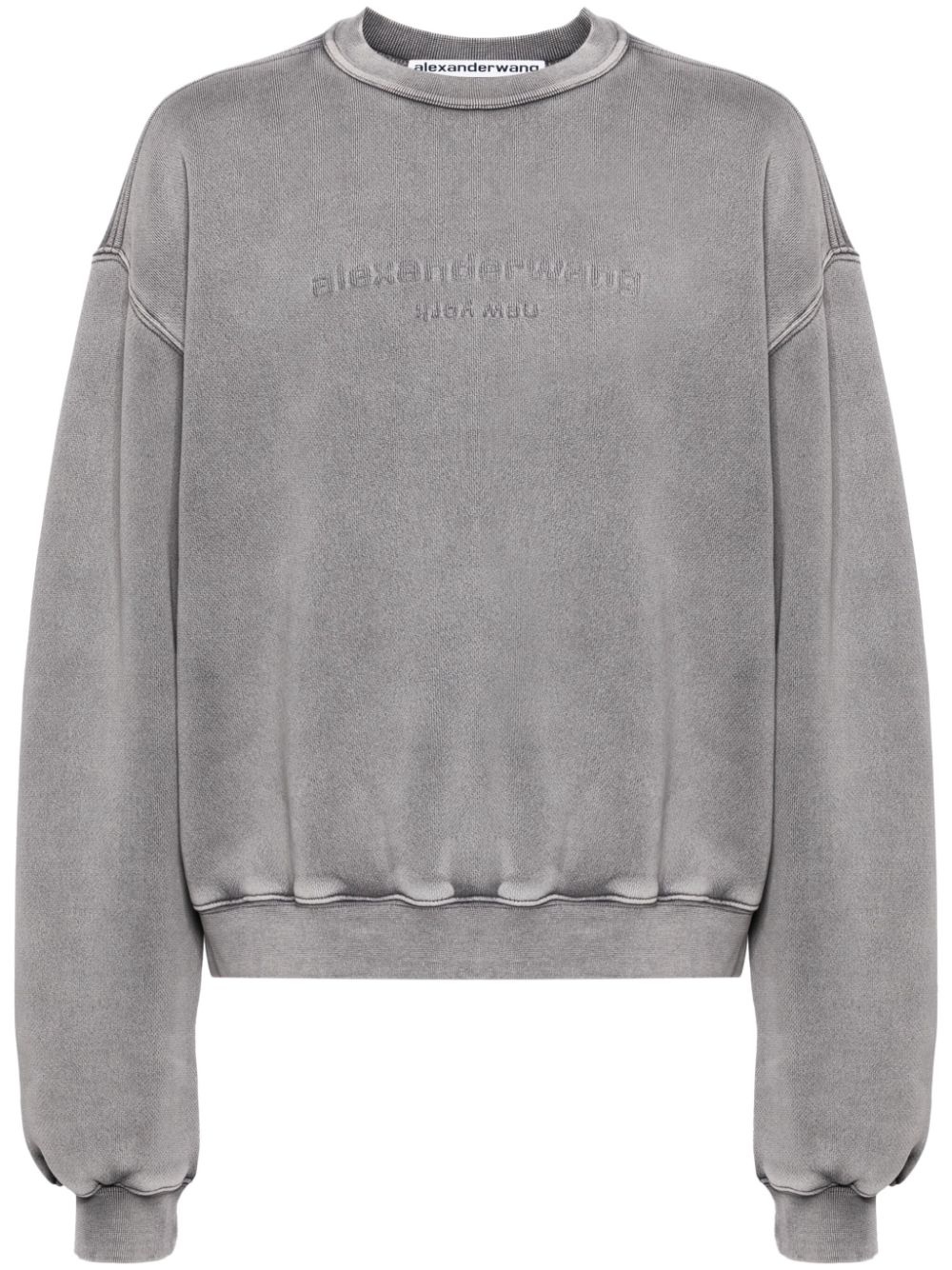 logo-embossed acid sweatshirt - 1