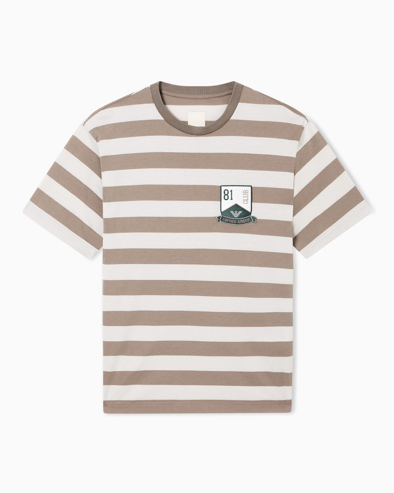 EAGLE CLUB STRIPED JERSEY T-SHIRT WITH PATCH 1