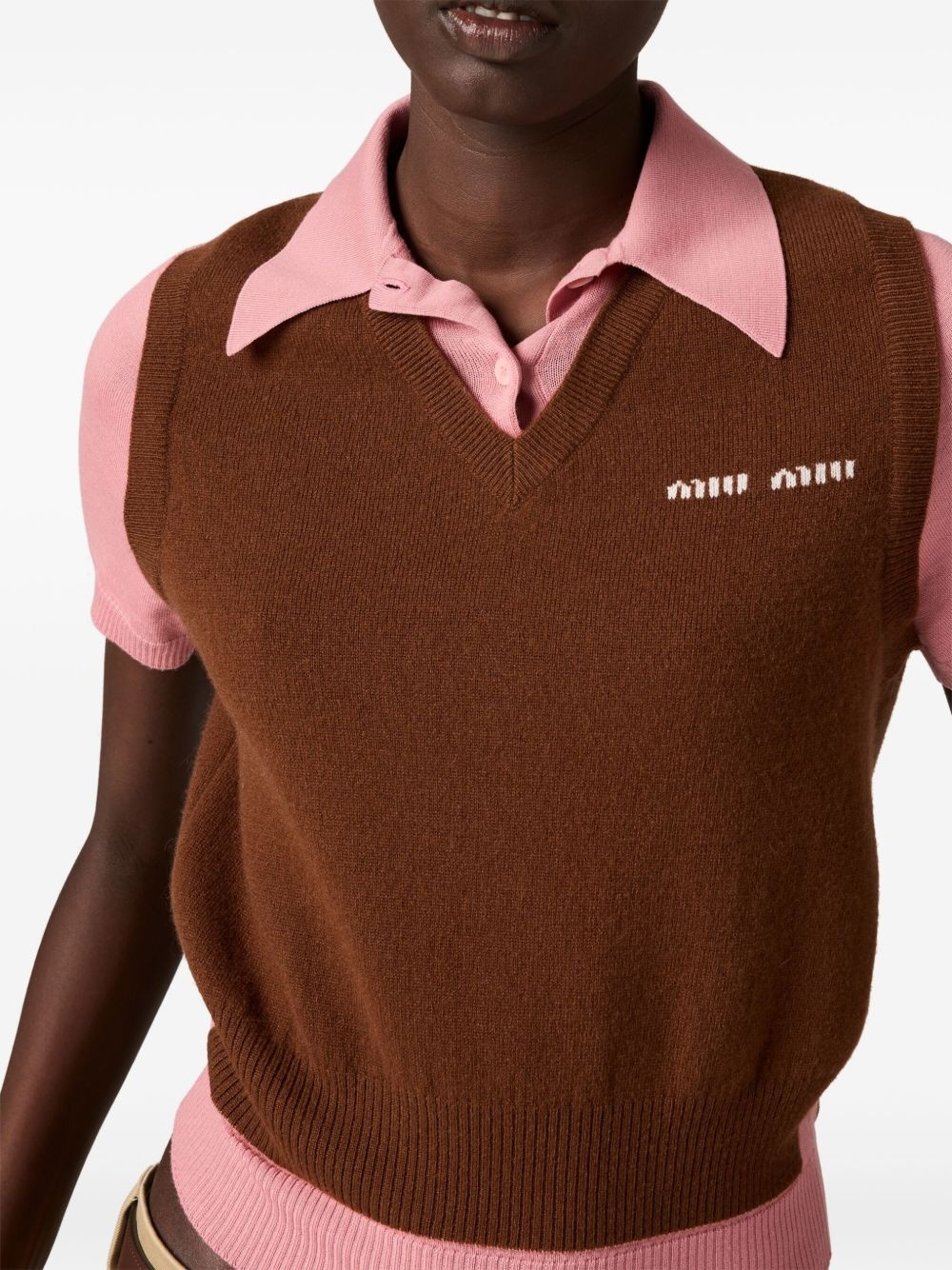 logo-intarsia polo top - 4