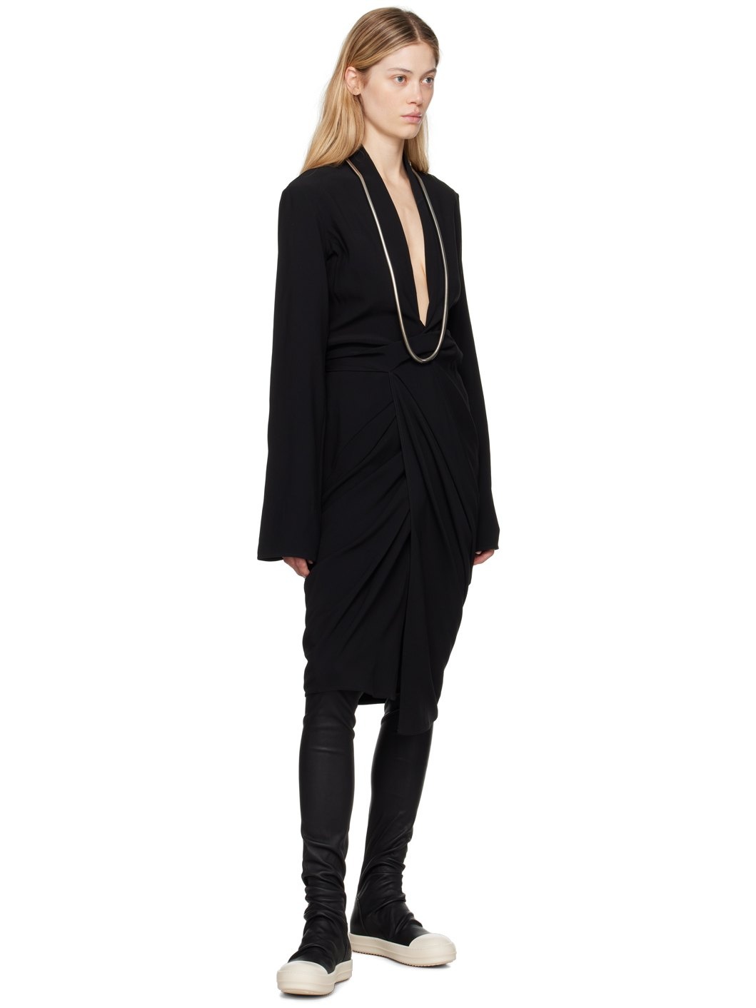 Black Porterville Wrap Midi Dress - 4