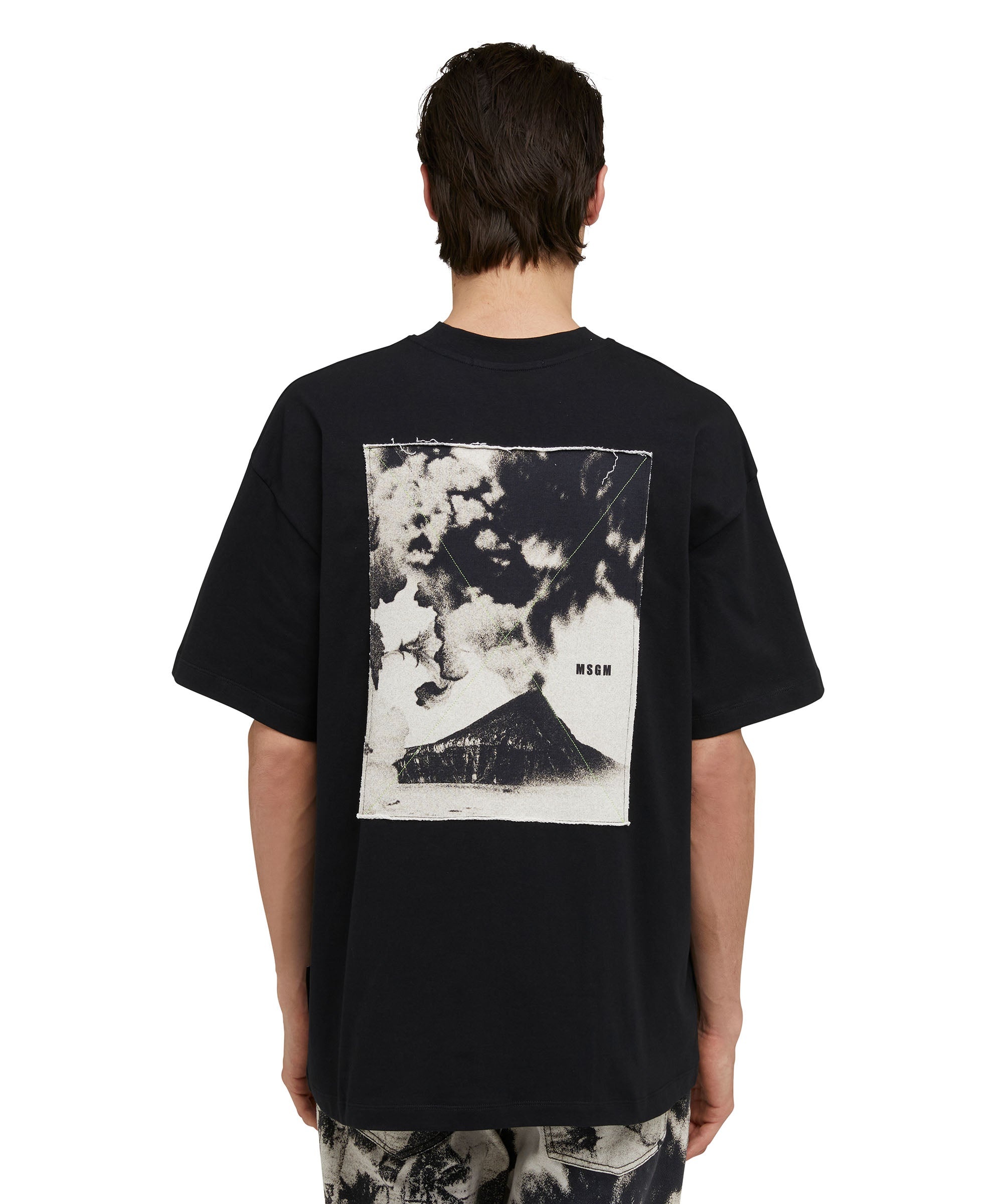 Cotton crewneck t-shirt with "volcano" print - 2