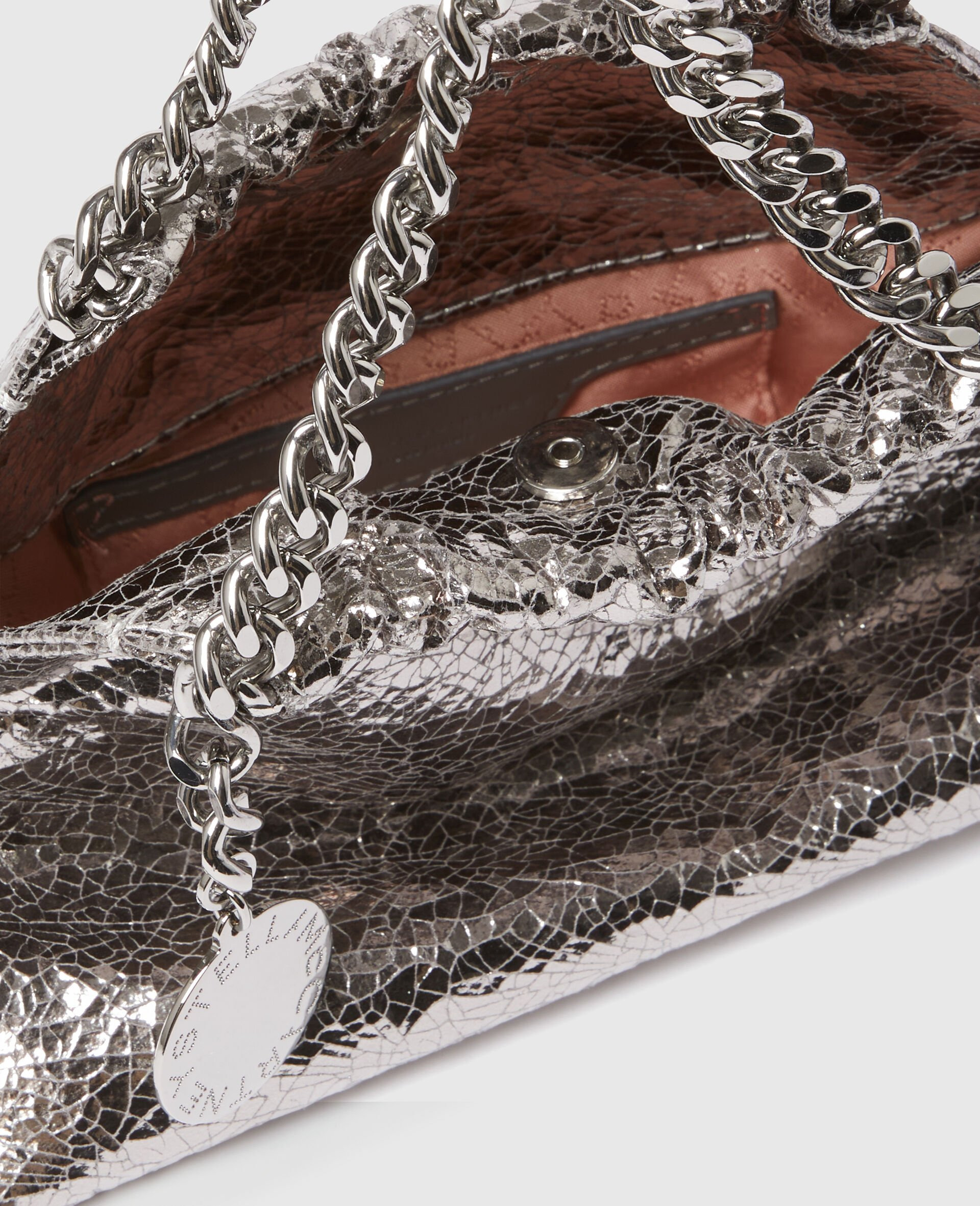 Falabella Cracked Metallic Drawstring Crossbody Bag - 5