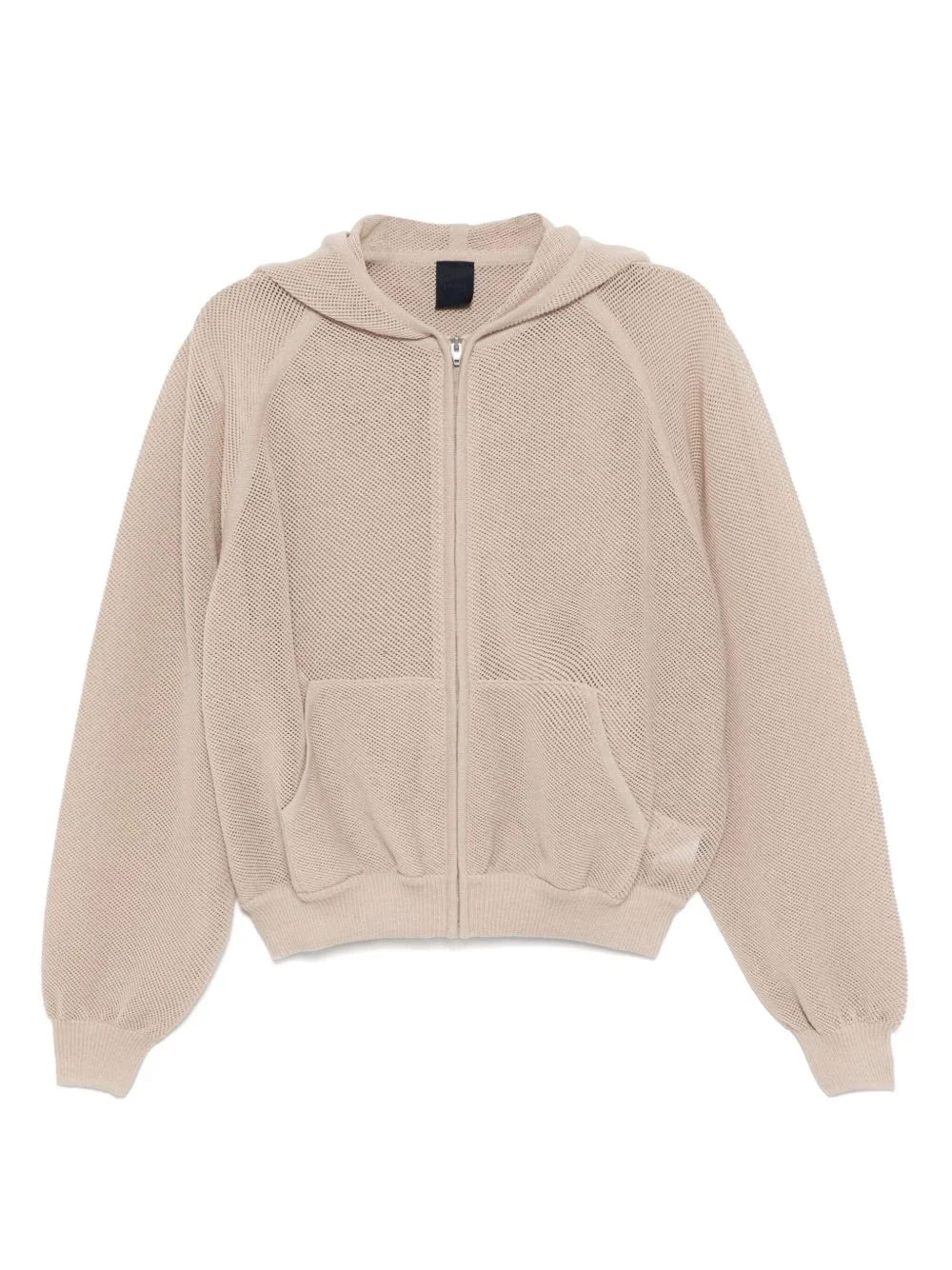 zip-up knitted hoodie - 1