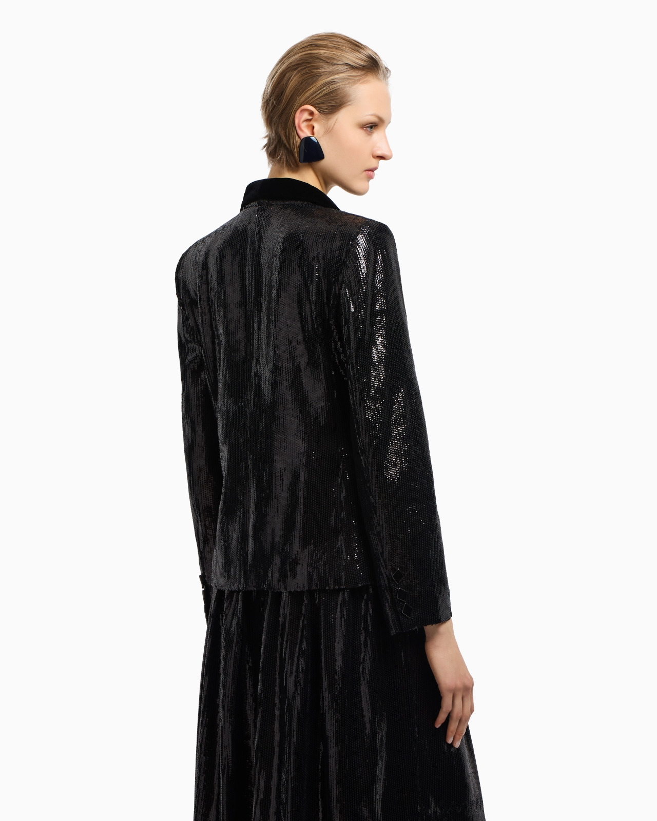 DOUBLE-BREASTED BLAZER WITH ALL-OVER SEQUINS - 3