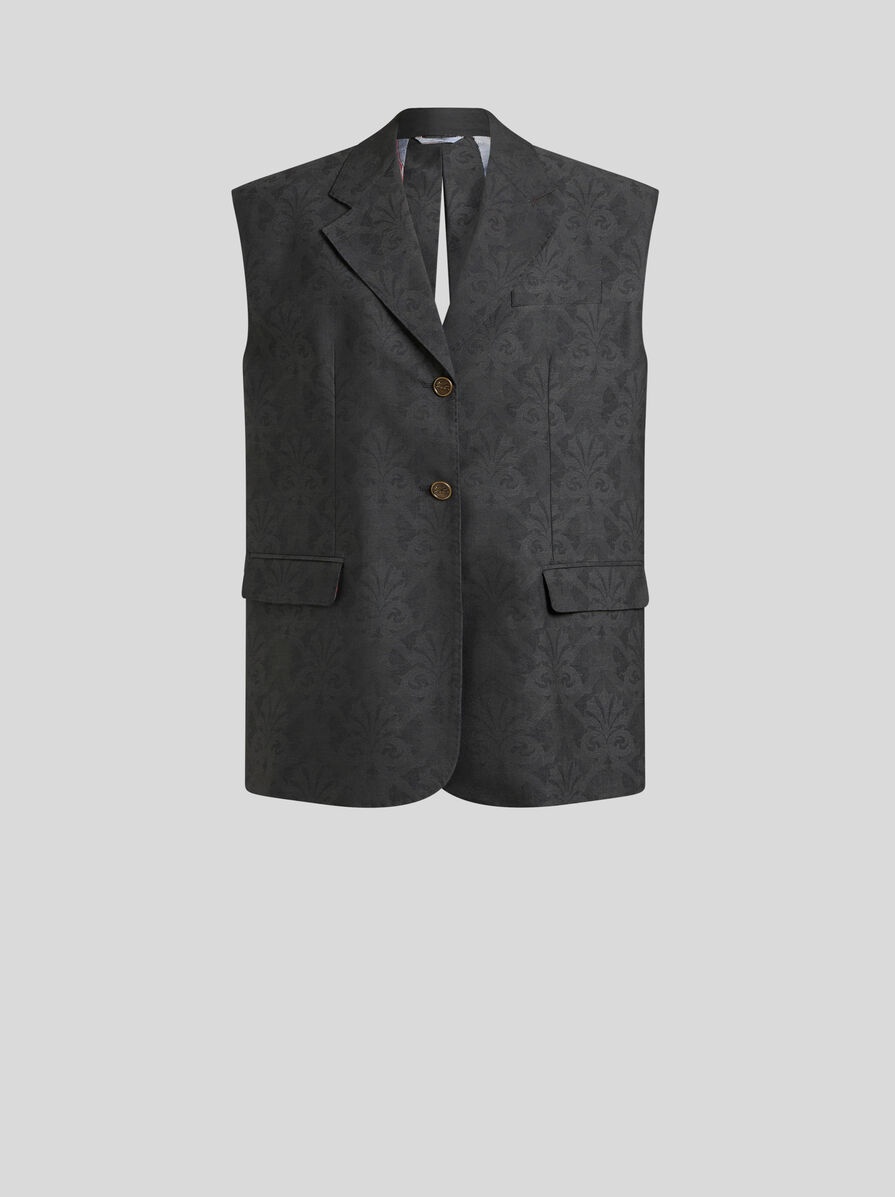 WOOL JACQUARD VEST - 1
