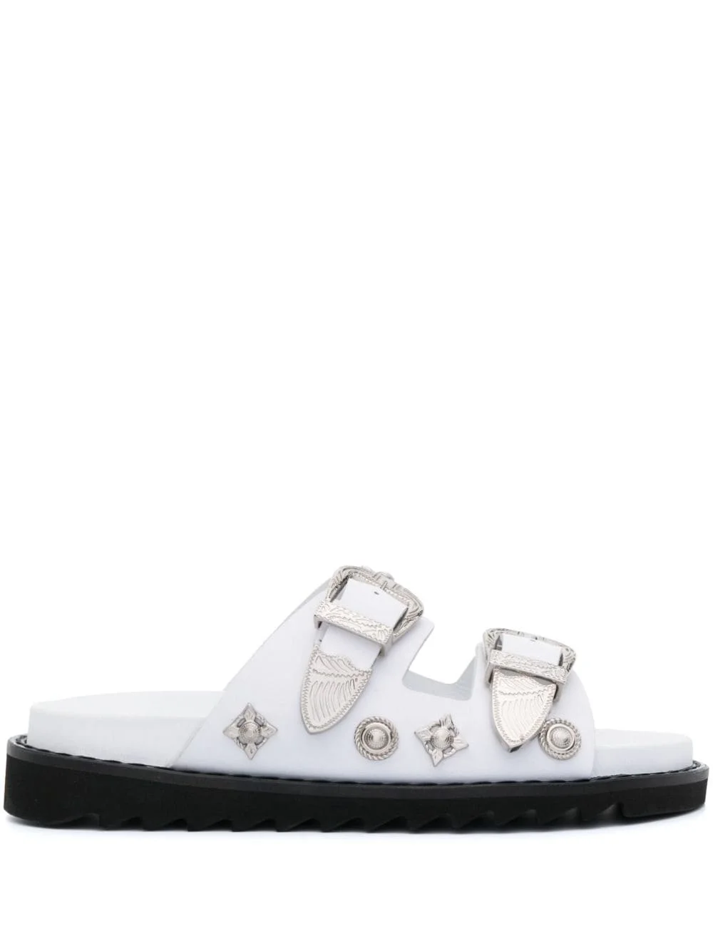 double-buckle slip-on sandals - 1