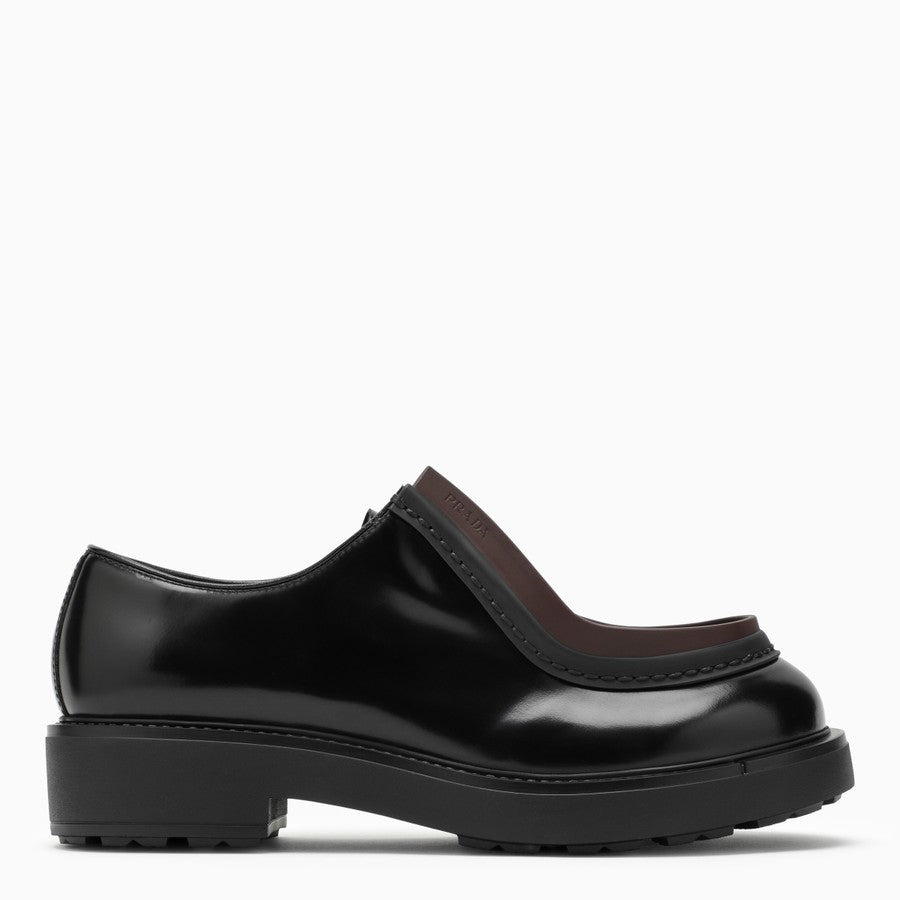 Prada Men Black/Brown Leather Diapason Lace-Up - 3