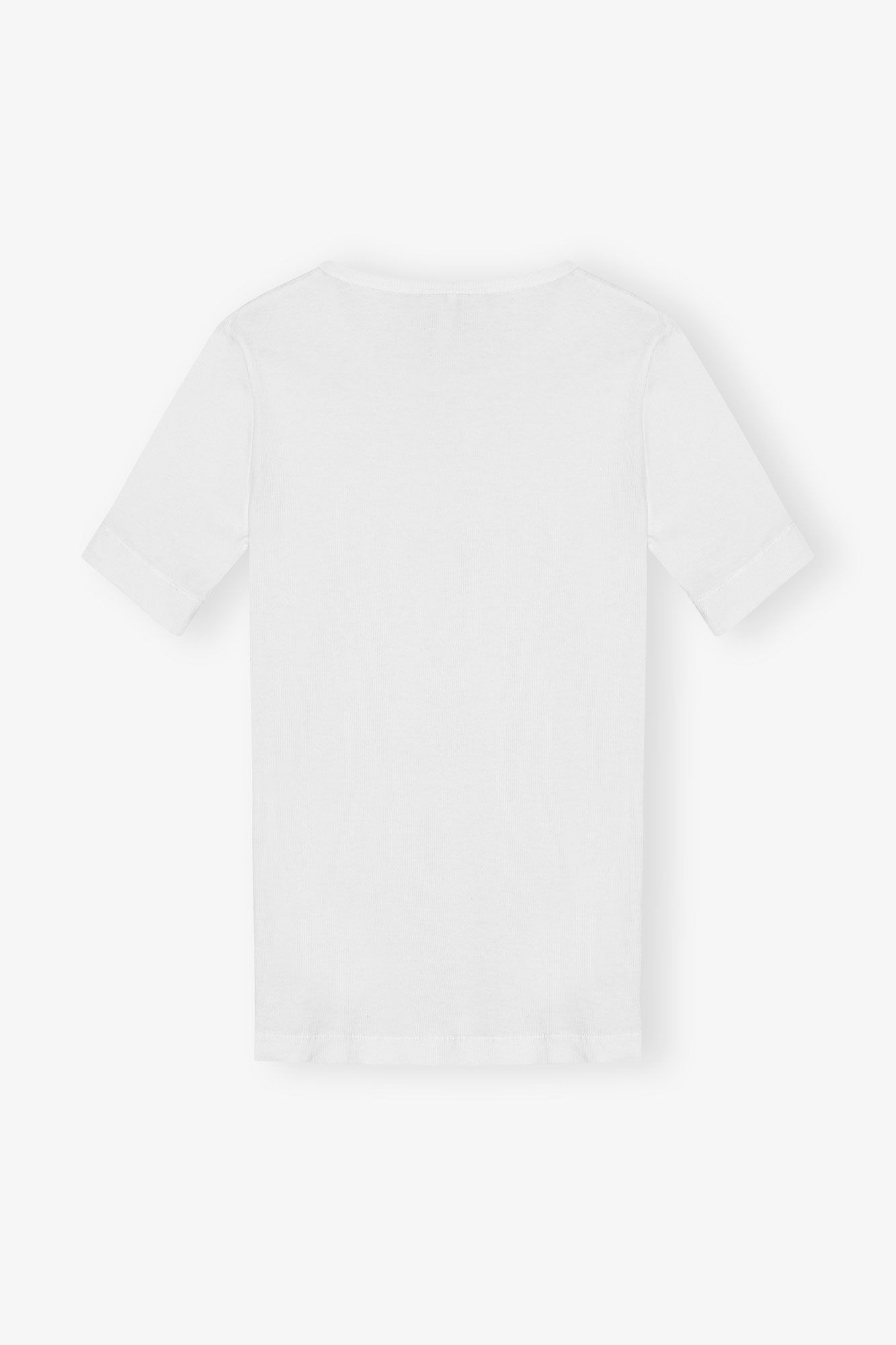 WHITE SOFT COTTON RIB SHORT SLEEVE T-SHIRT - 6