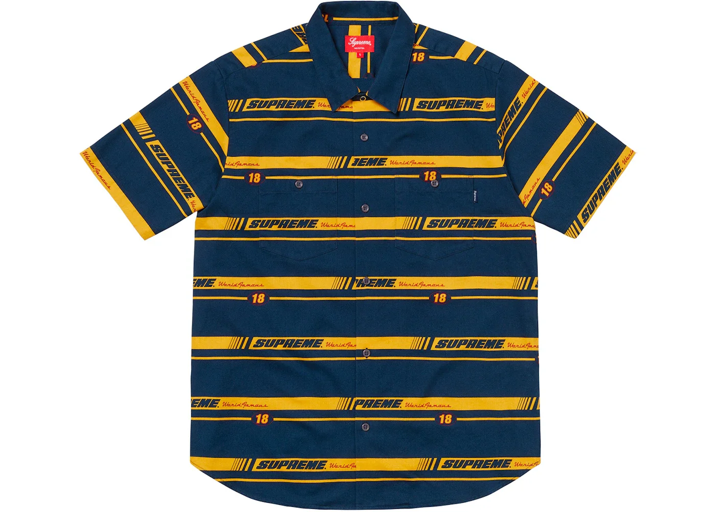 supreme striped racing work shirt赤 Mサイズ Supreme Racing Work