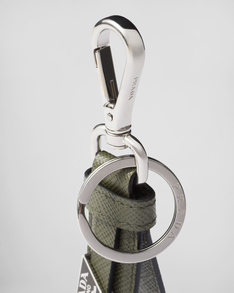 Prada Saffiano leather keychain outlook