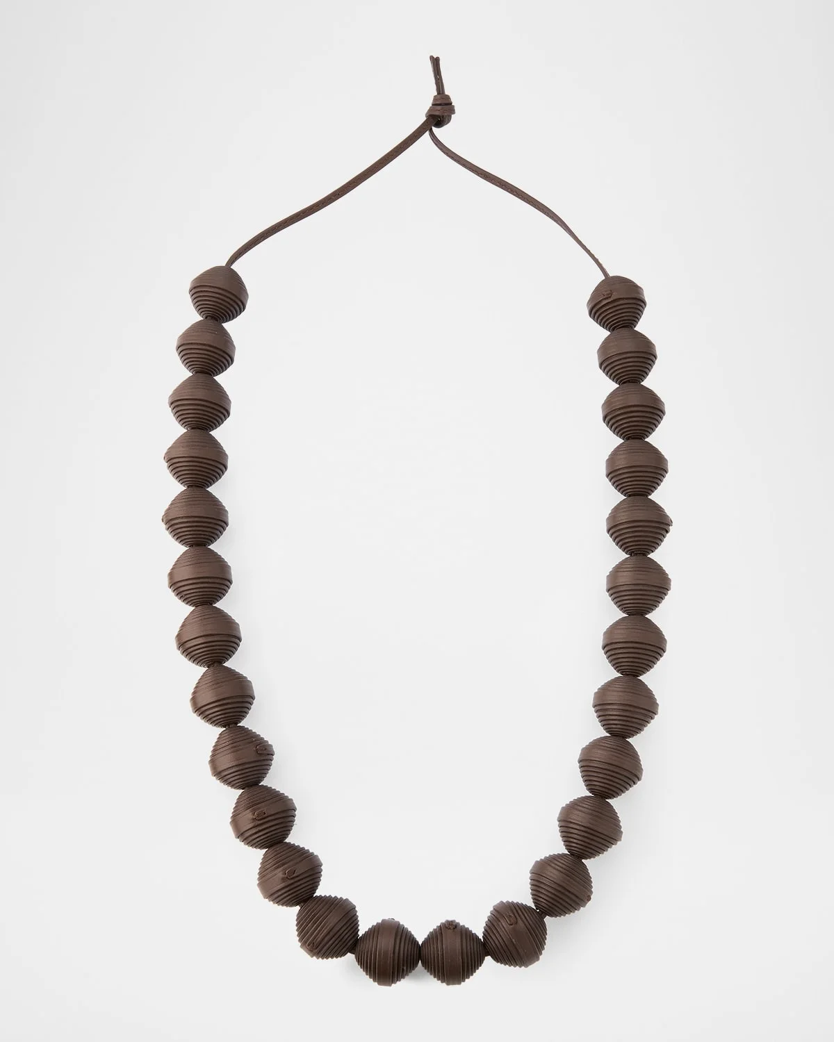 Leather Beaded Necklace - 1