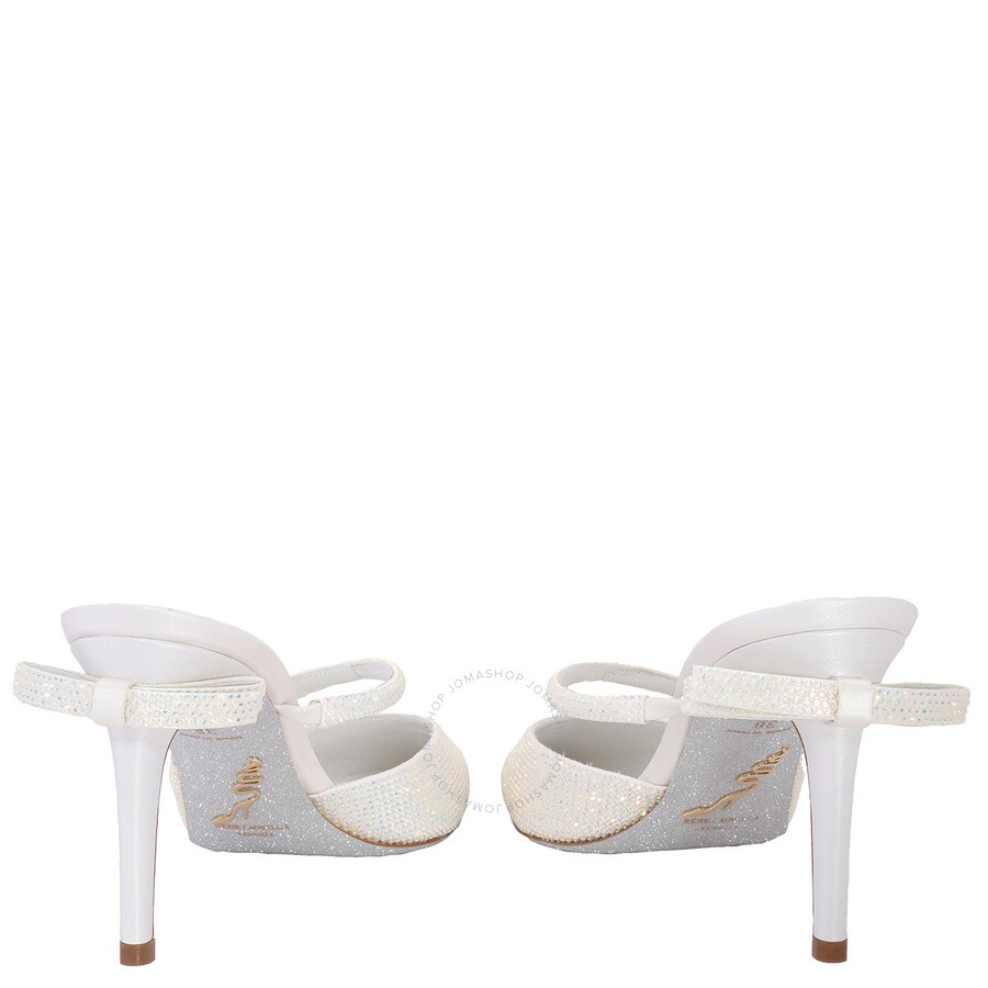 Rene Caovilla Crystal-Embellished Satin Mules - 4