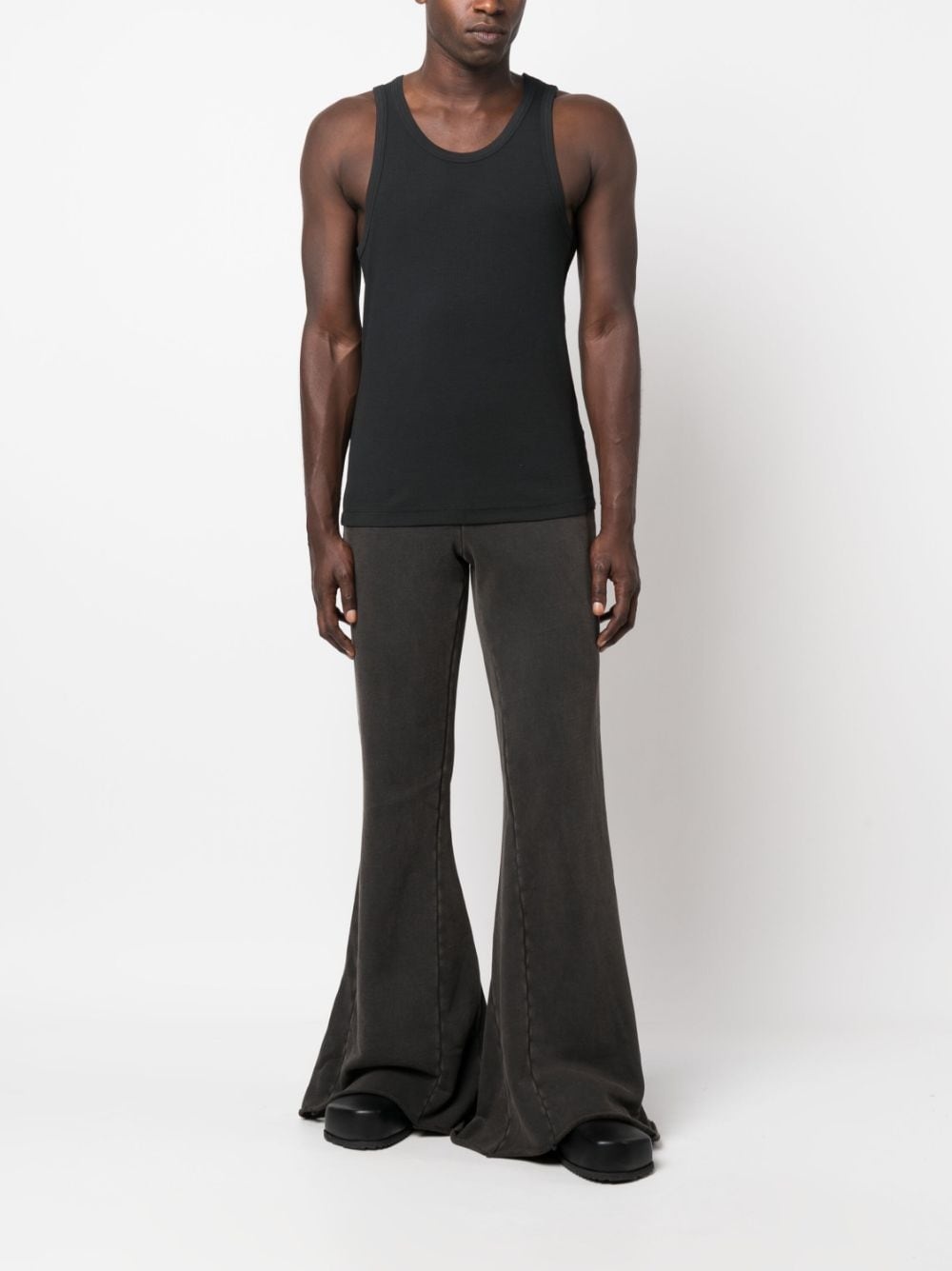 flared cotton track pants - 3
