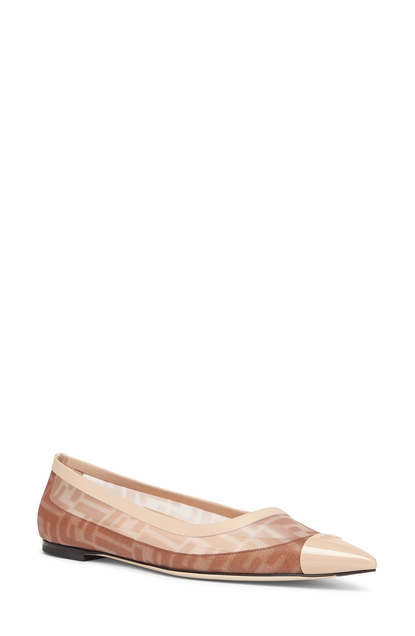 Fendi Colibri Pointed Toe Ballet Flat in Rose at Nordstrom - 1