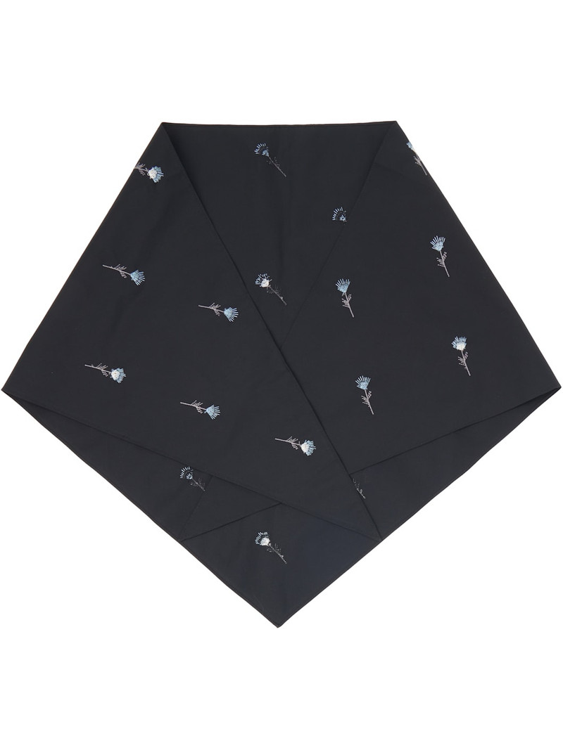 Black Pop Flowers Scarf 1