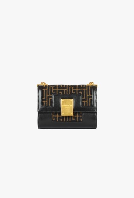 Small-sized bicolor khaki and black jacquard 1945 bag - 4