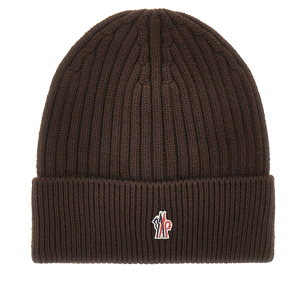 WOOL BEANIE HAT WITH LOGO PATCH - 1