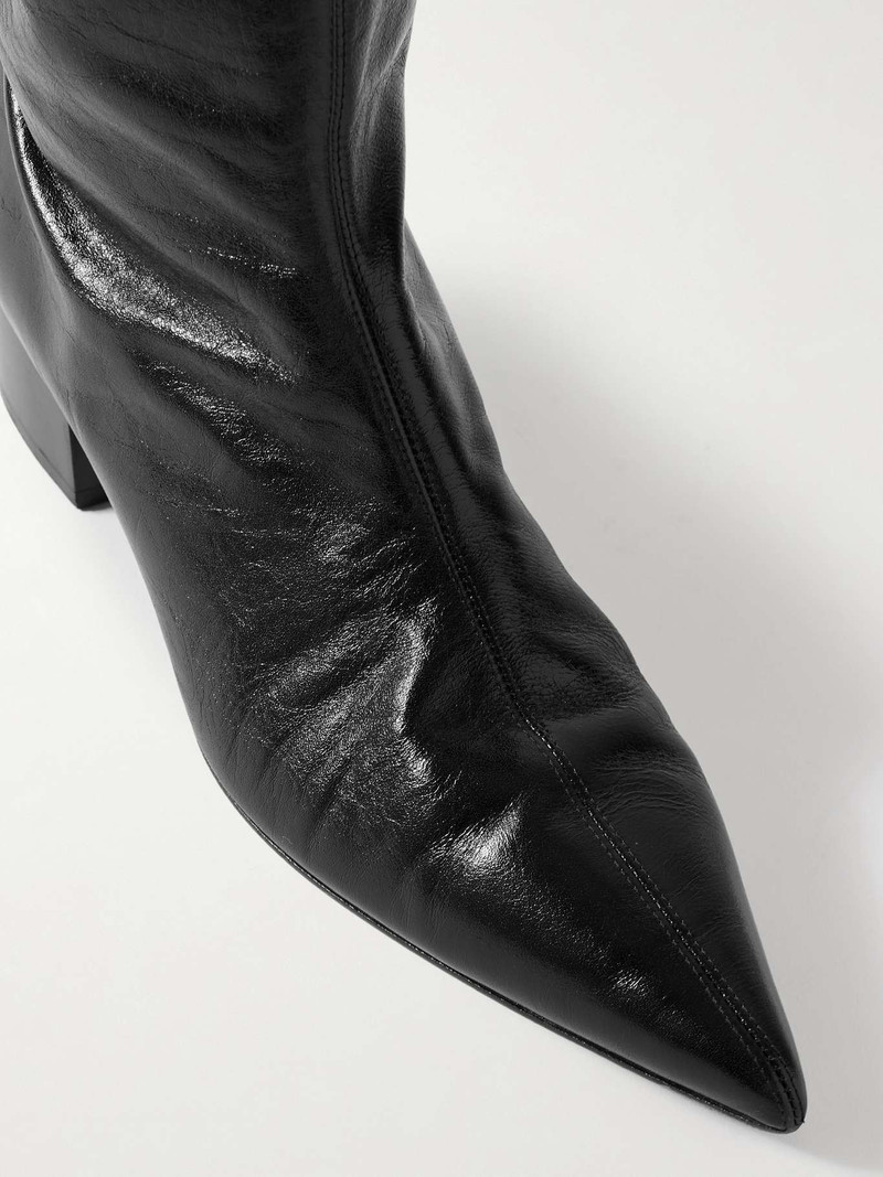 Andee crinkled-leather over-the-knee boots 4