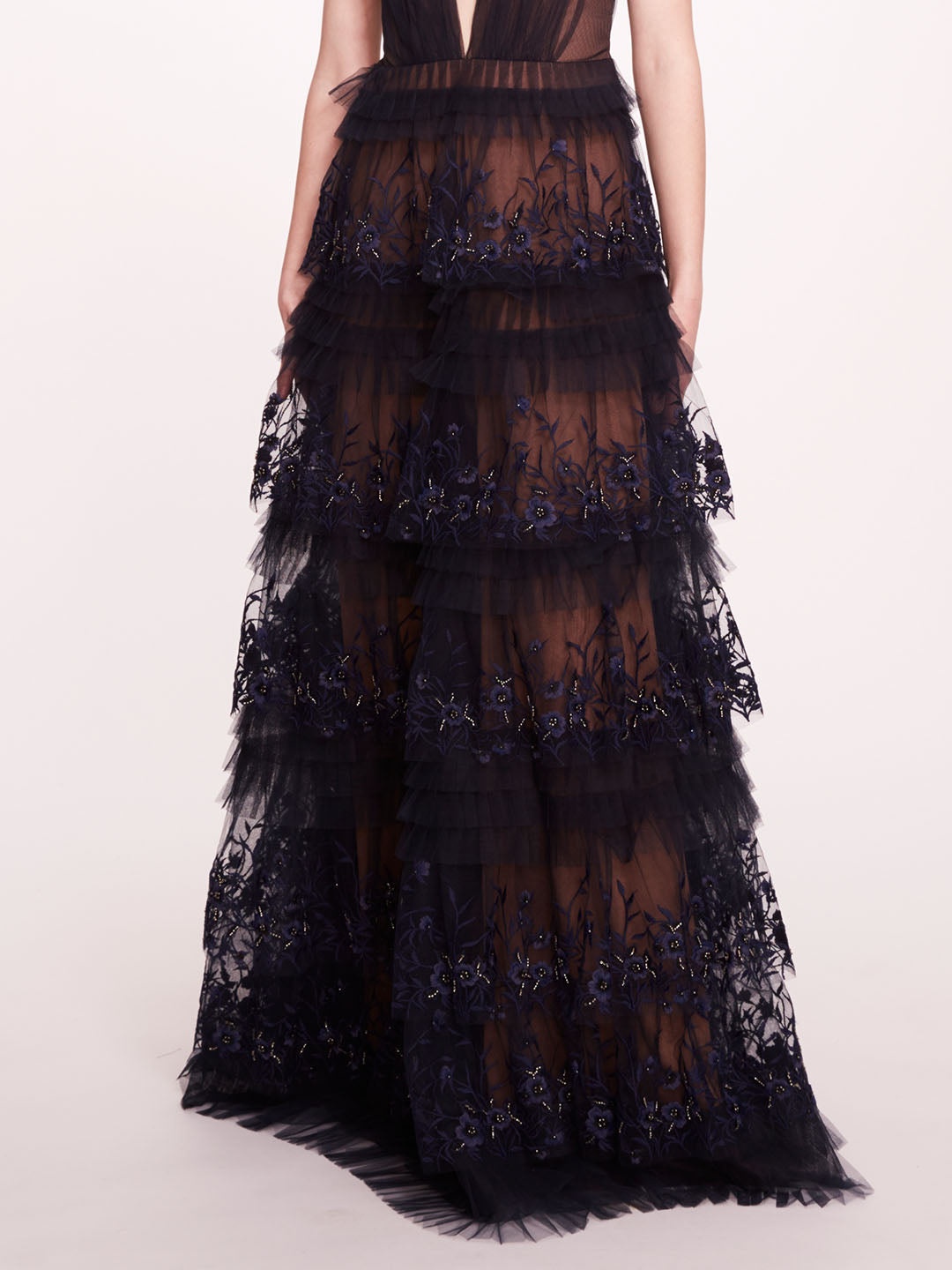 TIERED TERRARIUM V-NECK GOWN - 4