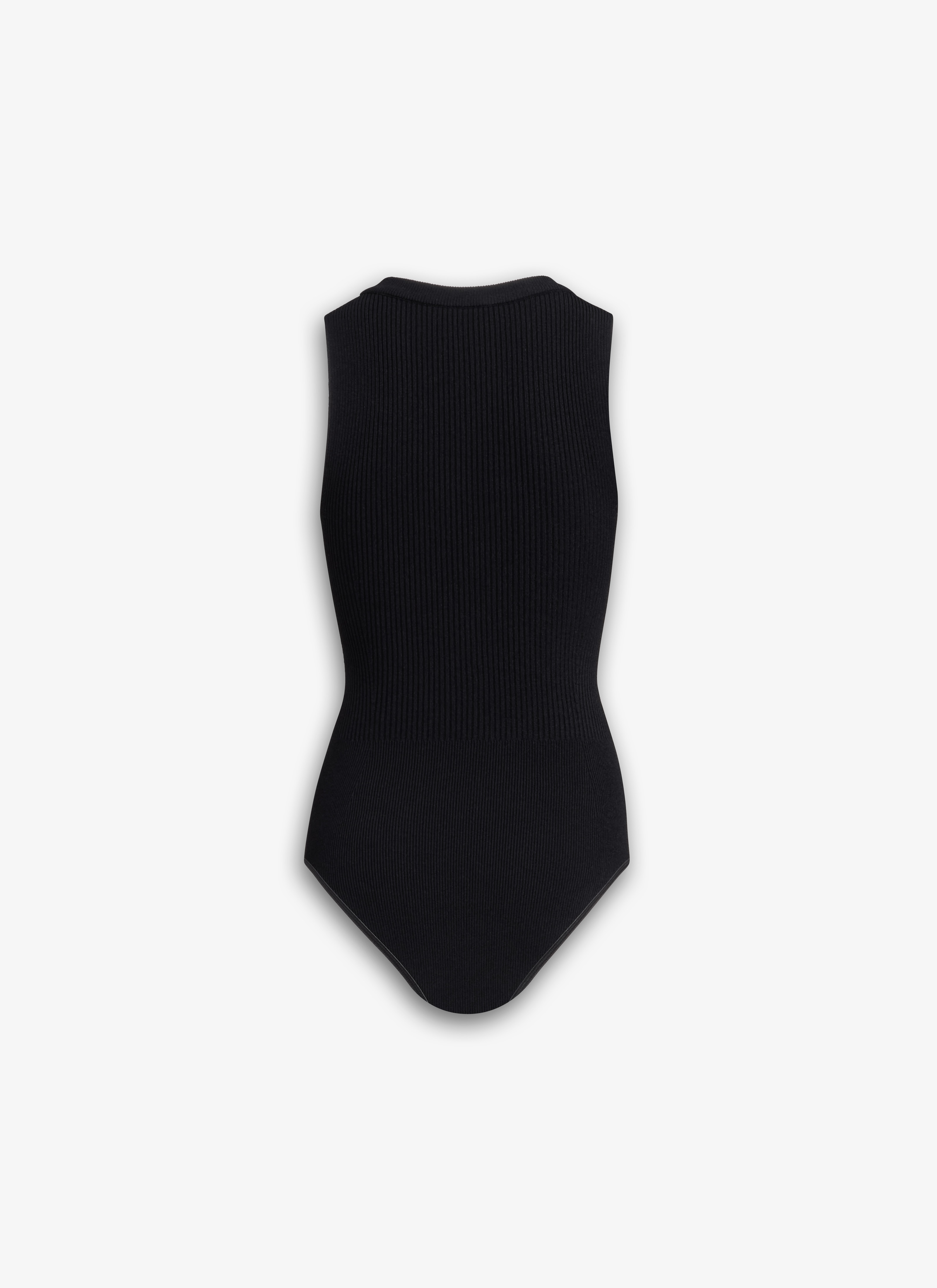 SLEEVELESS RIBBED KNIT BODYSUIT - 2