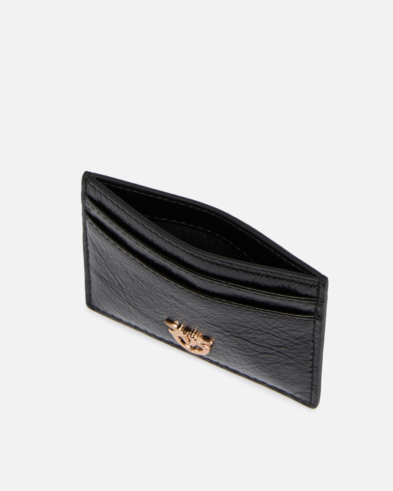 CARD HOLDER IN SHINY LEATHER WITH LOGO 3