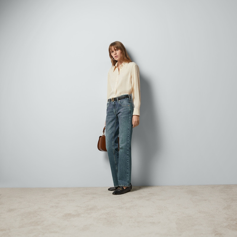 GUCCI Denim pant with slim Horsebit outlook
