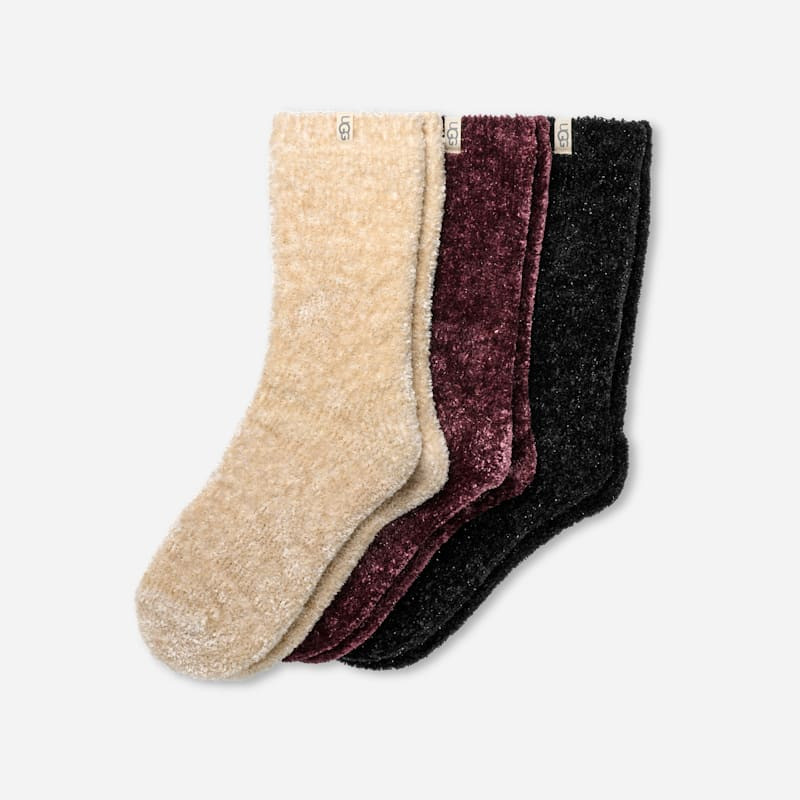 ® Women's Leda Sparkle 3 Pack Polyester Blend in Cream/Wild Grape/Black 1