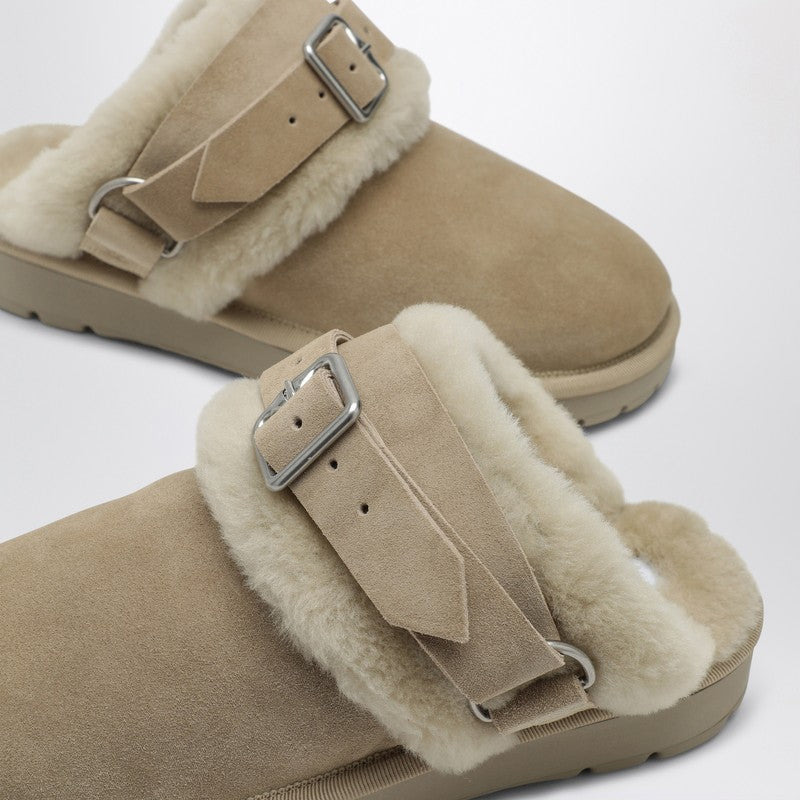 Burberry Chubby Mule In Suede And Beige Shearling Women - 4