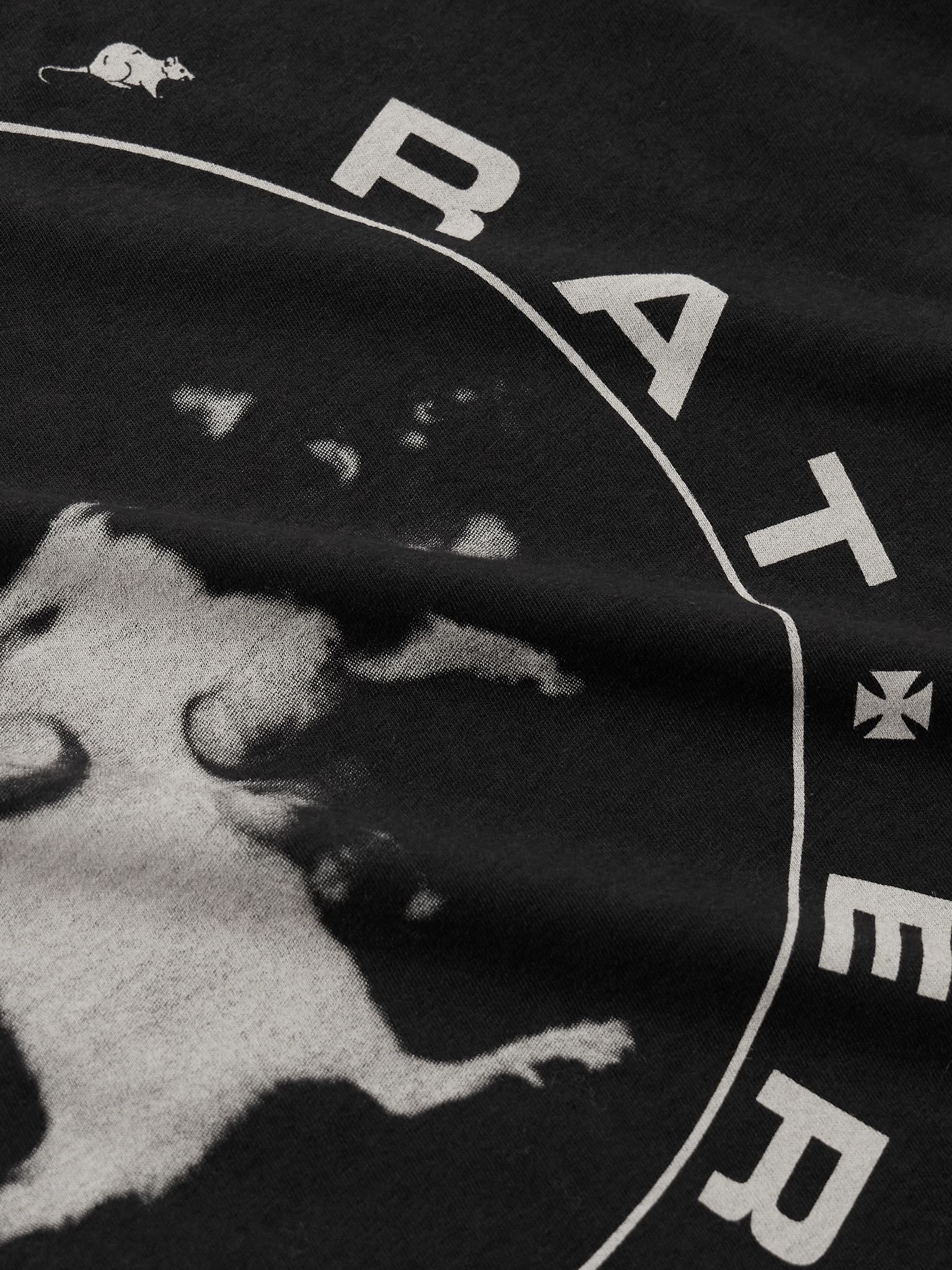 Tabac Rat Printed Cotton-Jersey T-Shirt Black - 4