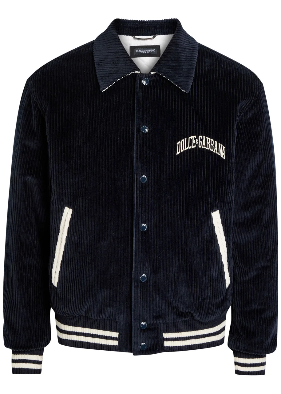 Dolce & Gabbana Logo-embroidered Corduroy Varsity Jacket - 1