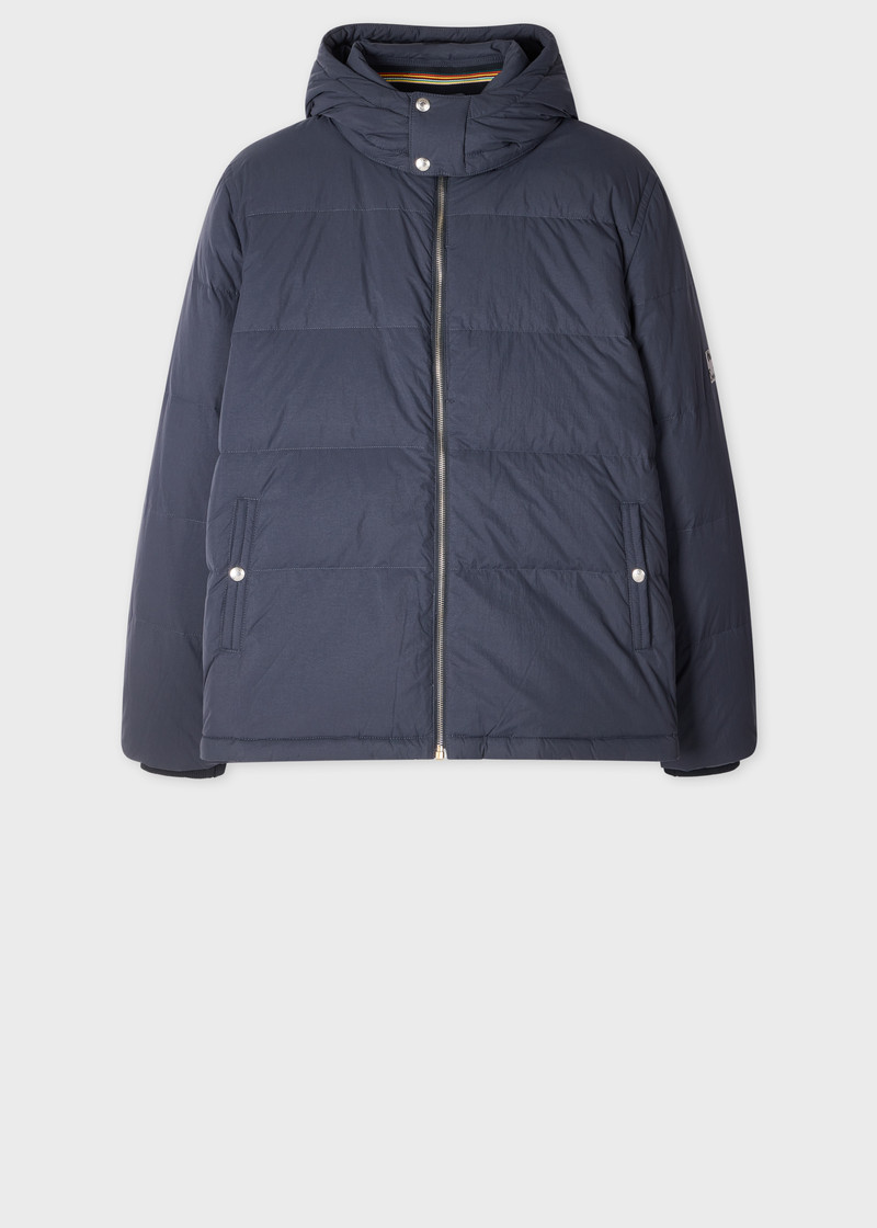 Navy Down Jacket with Detachable Hood 1