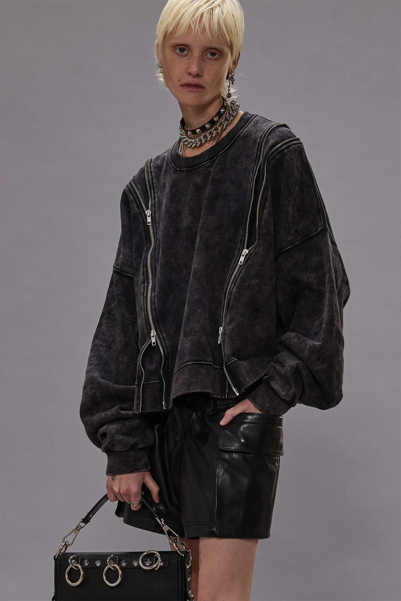 ZIPPERED CREWNECK - 1