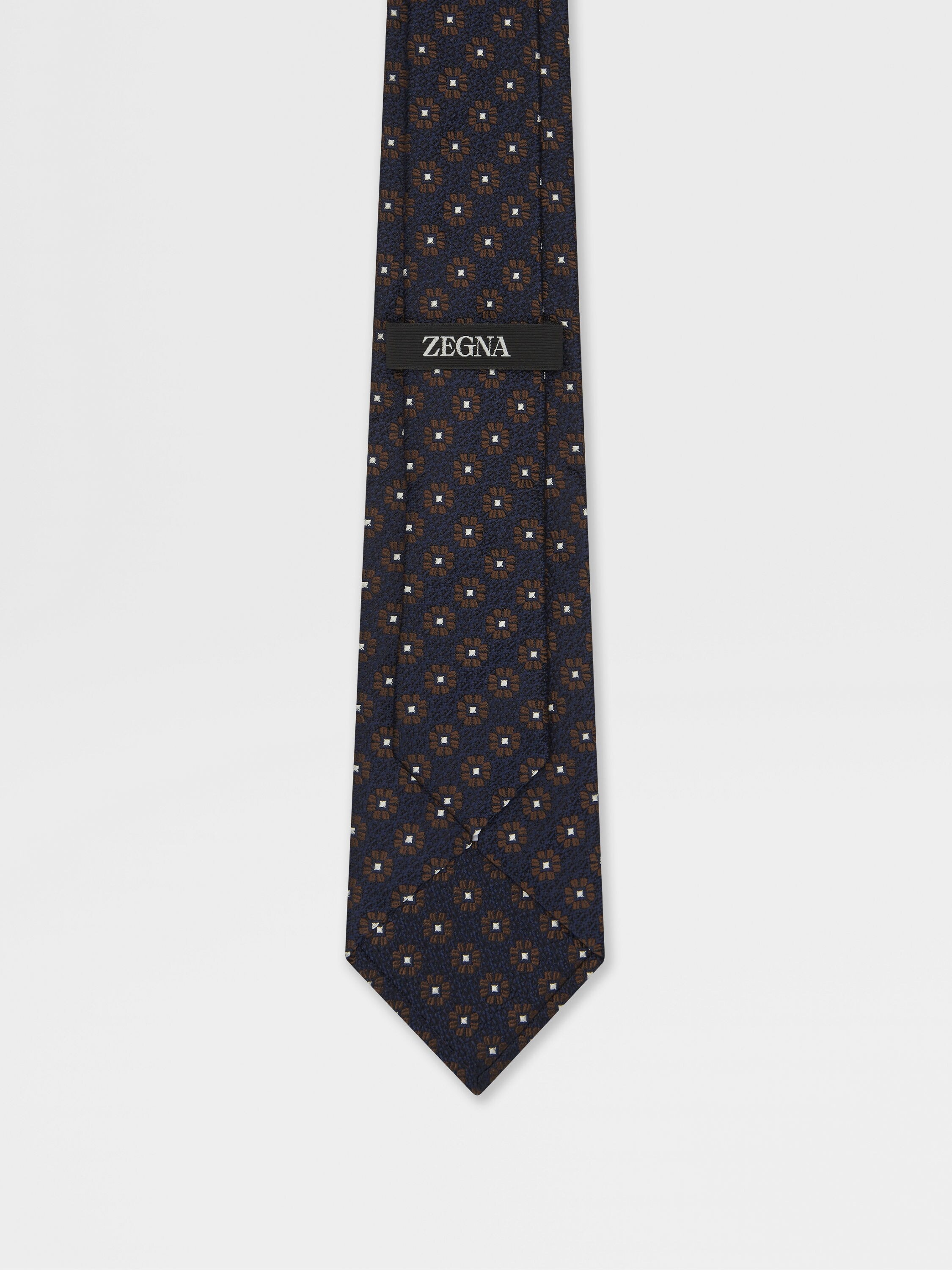 DARK BLUE SILK TIE - 3