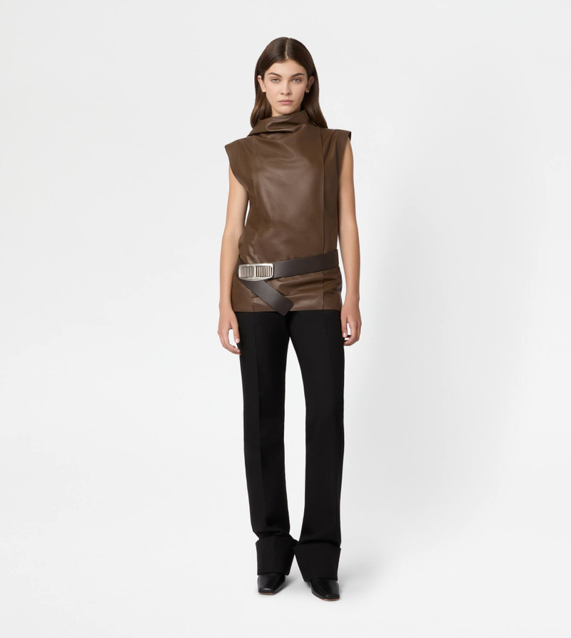 Tod's TOP IN NAPPA LEATHER - BROWN outlook