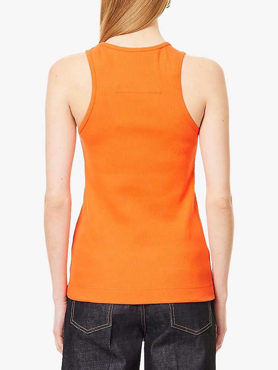 Brand-Plaque Ribbed Cotton-Jersey Tank Top - 4