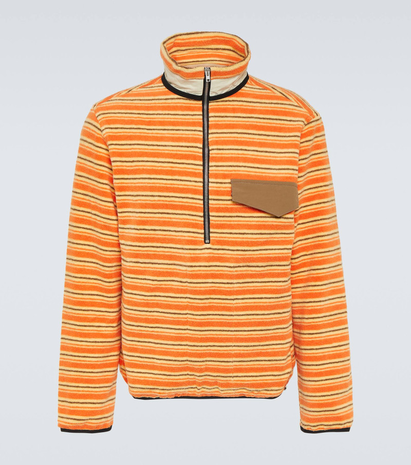 Kragi striped cotton half-zip sweater 1