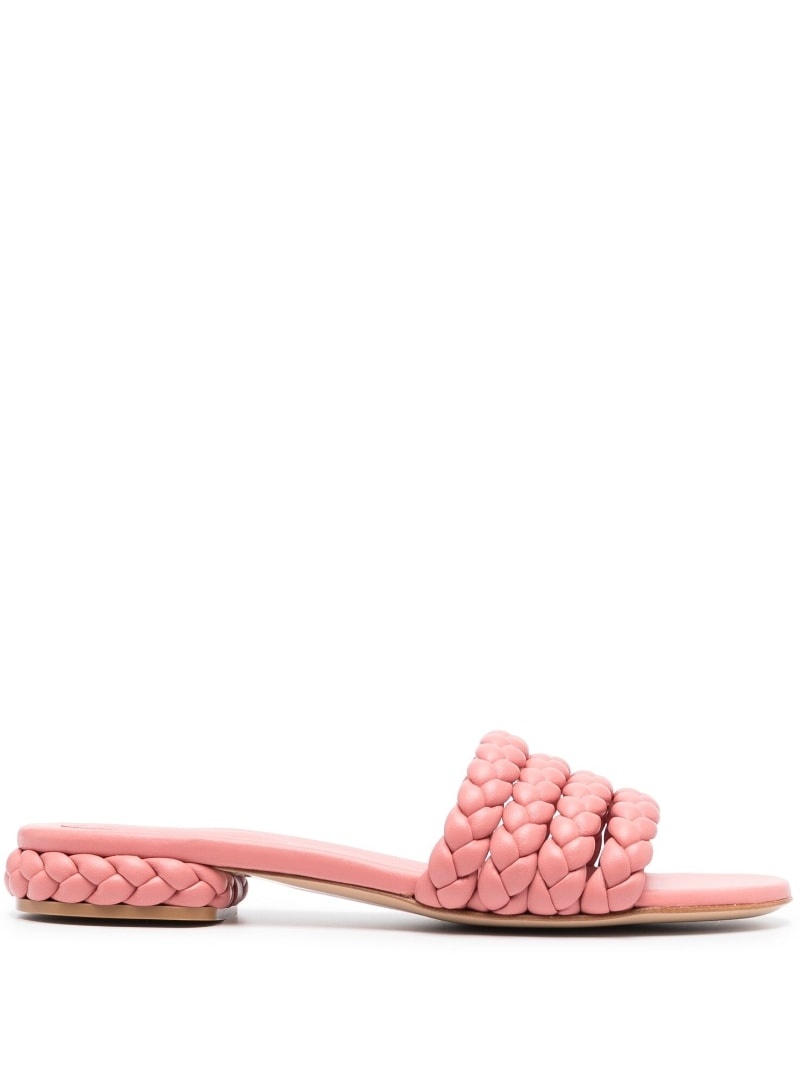 braided-leather flat sandals - 1