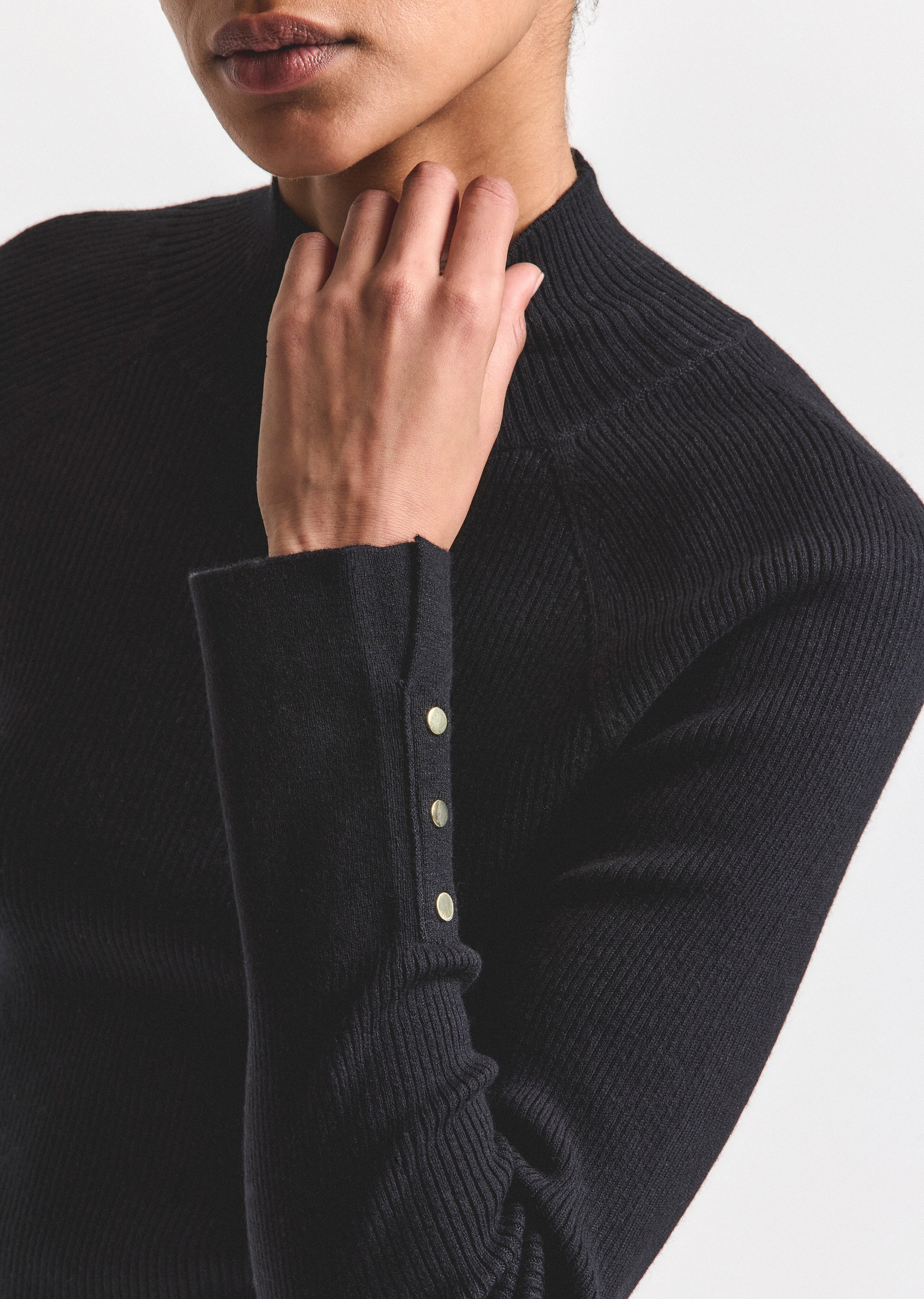 KASSANDRA RIBBED MOCK NECK SWEATER - 2