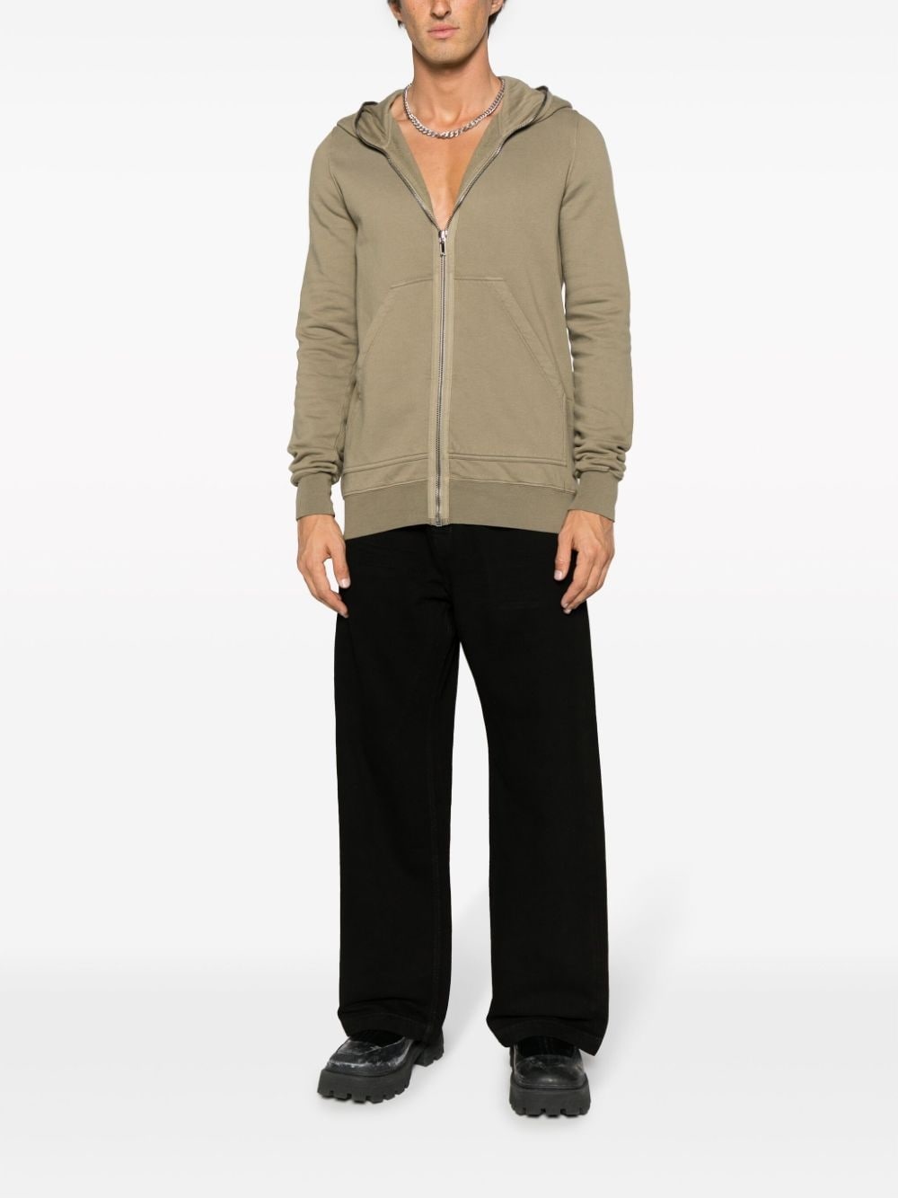 zip-up cotton hoodie - 2