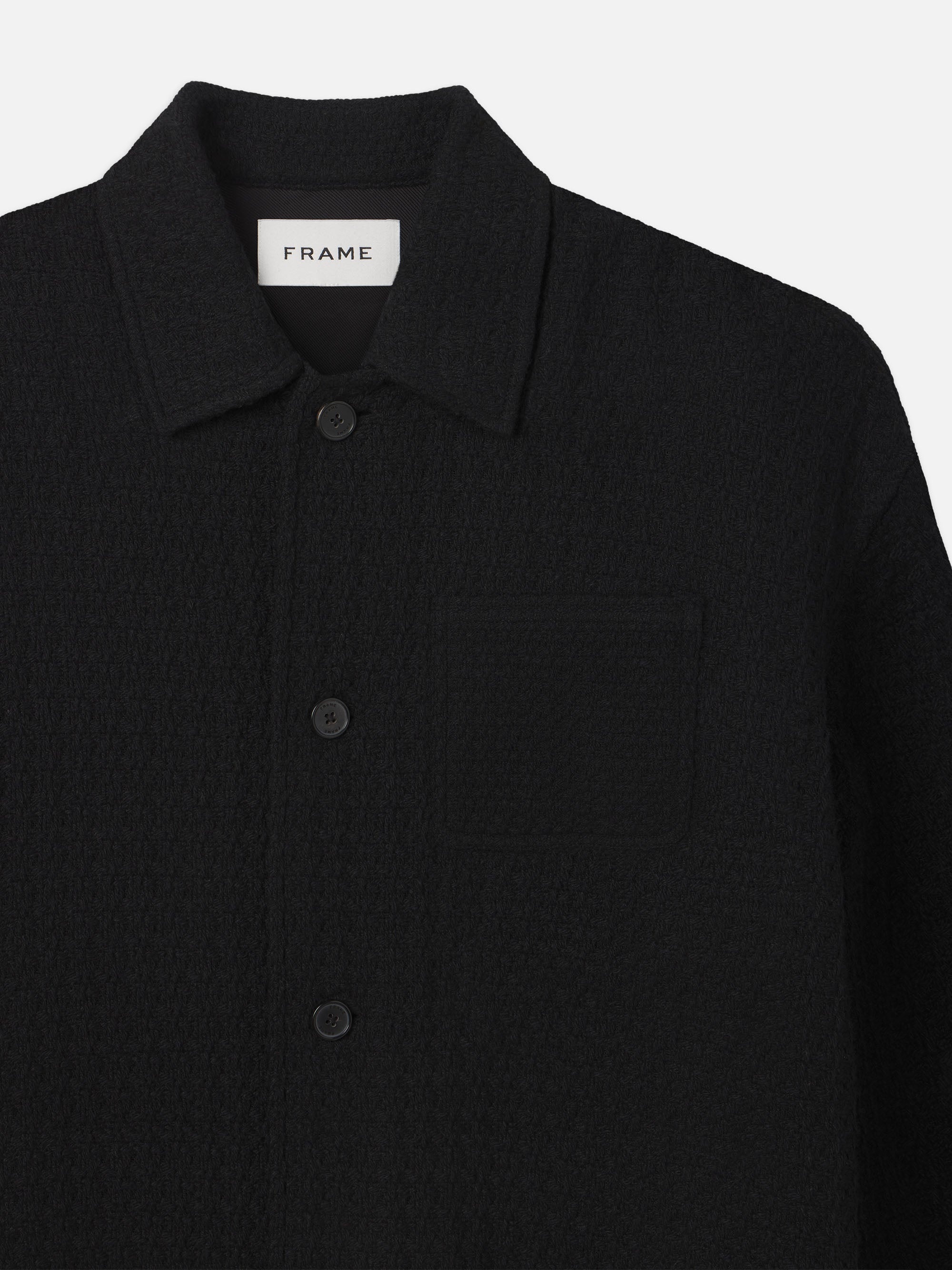 Textured Shirt Jacket in Black - 2